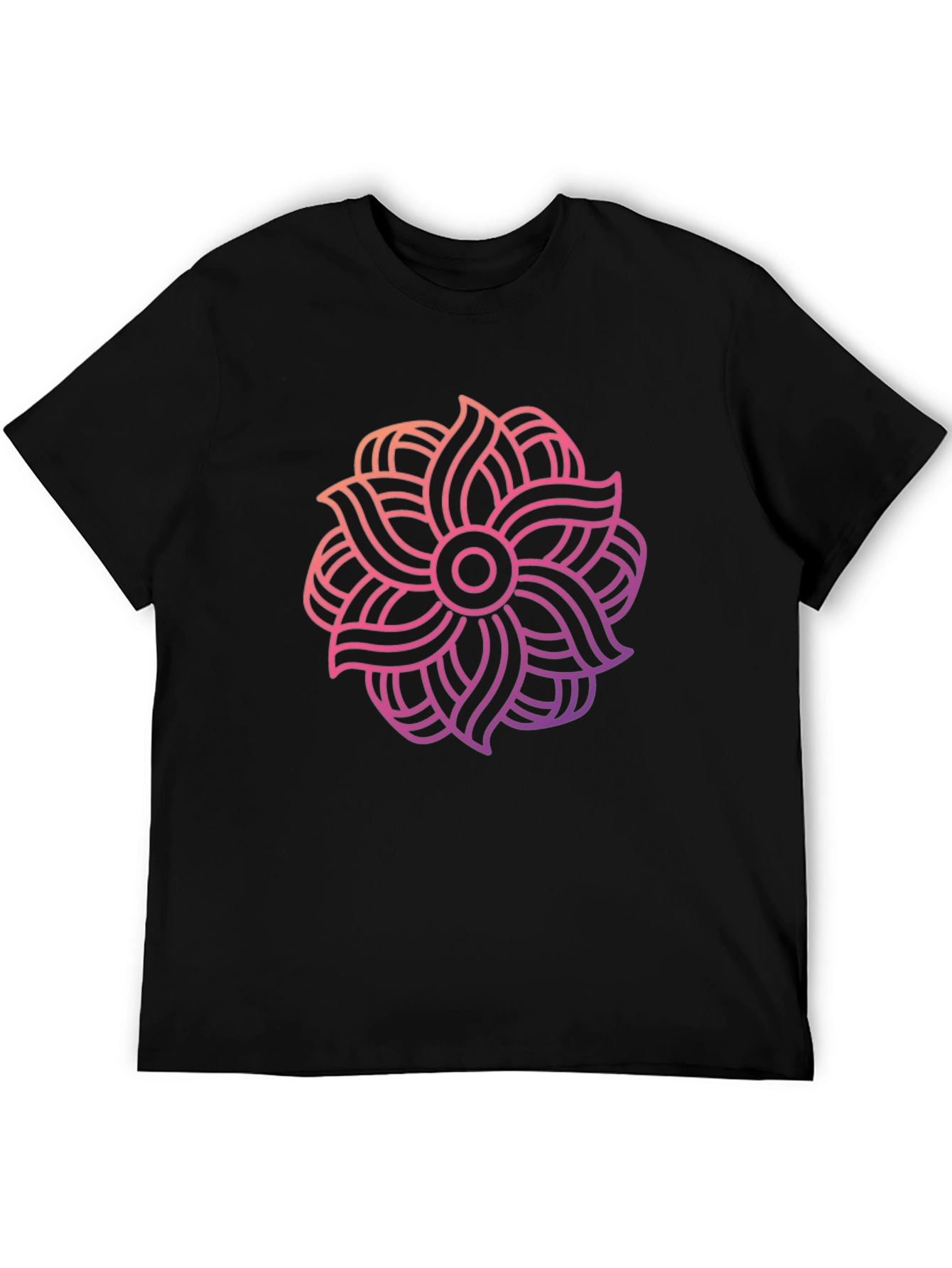Abstract Floral Graphic Black T-Shirt