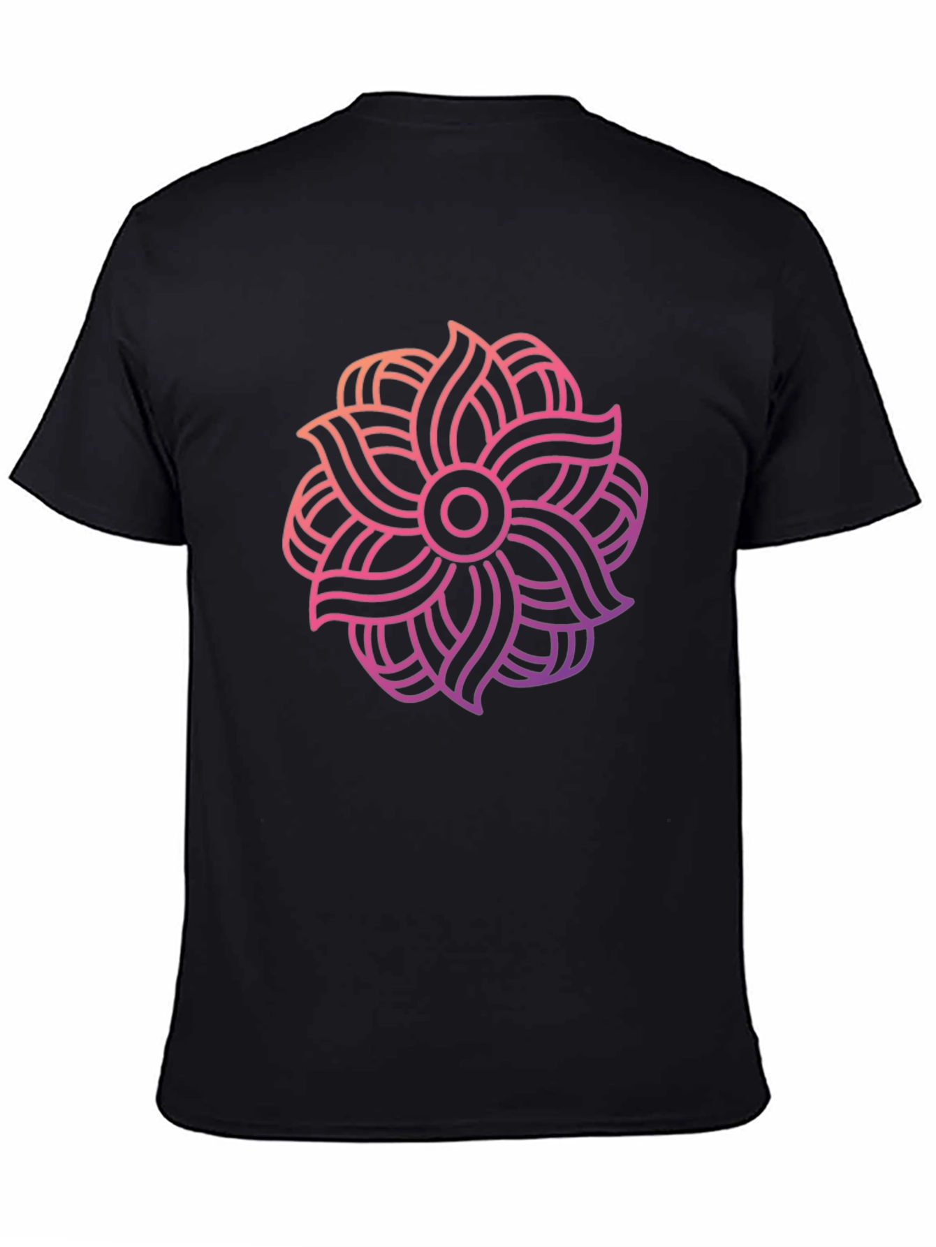 Abstract Floral Graphic Black T-Shirt