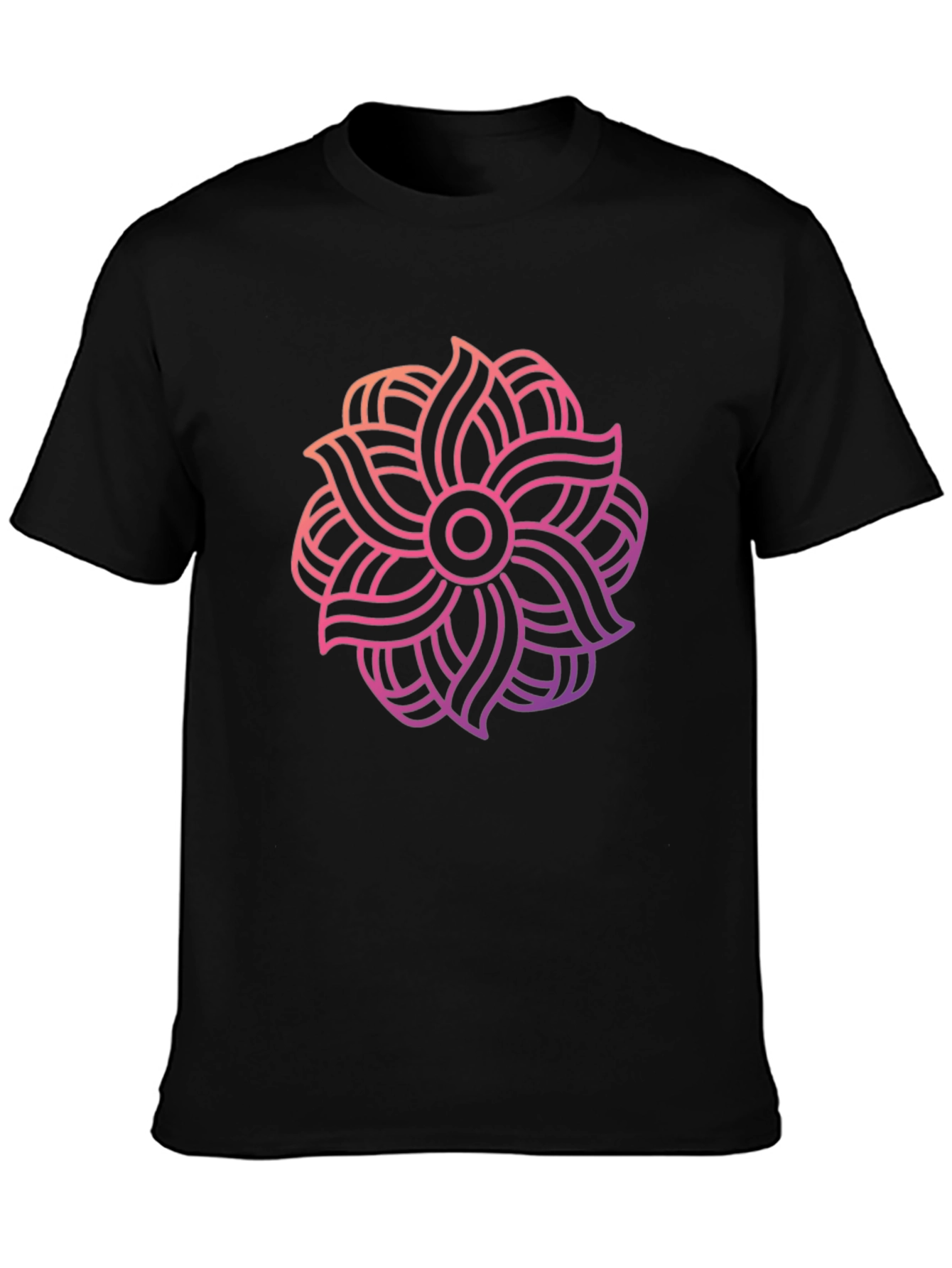 Abstract Floral Graphic Black T-Shirt