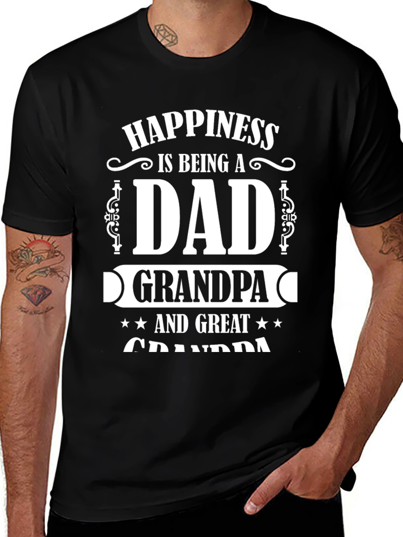 Happiness Dad Grandpa Great Grandpa T-Shirt
