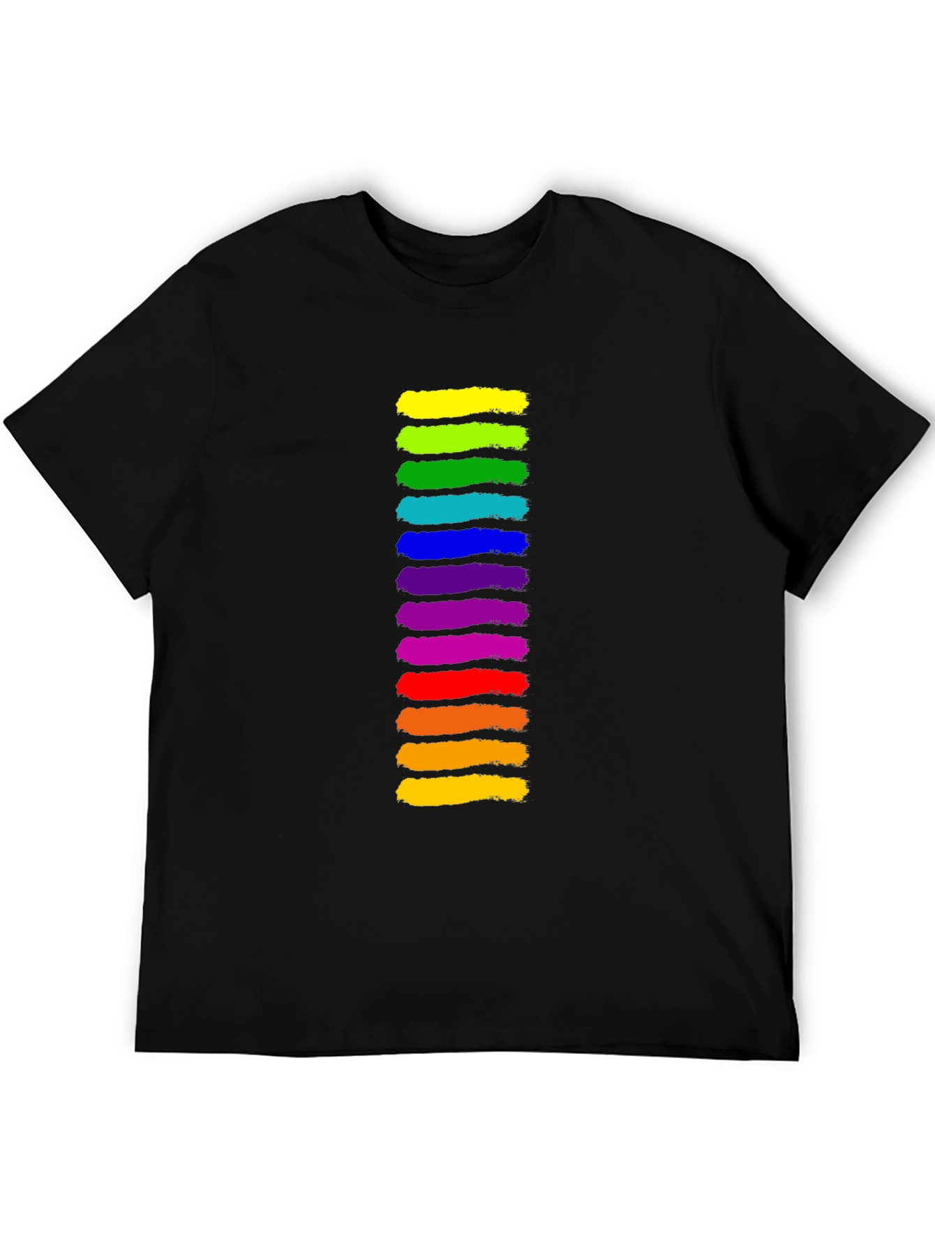 Rainbow Stripe Graphic Black T-Shirt