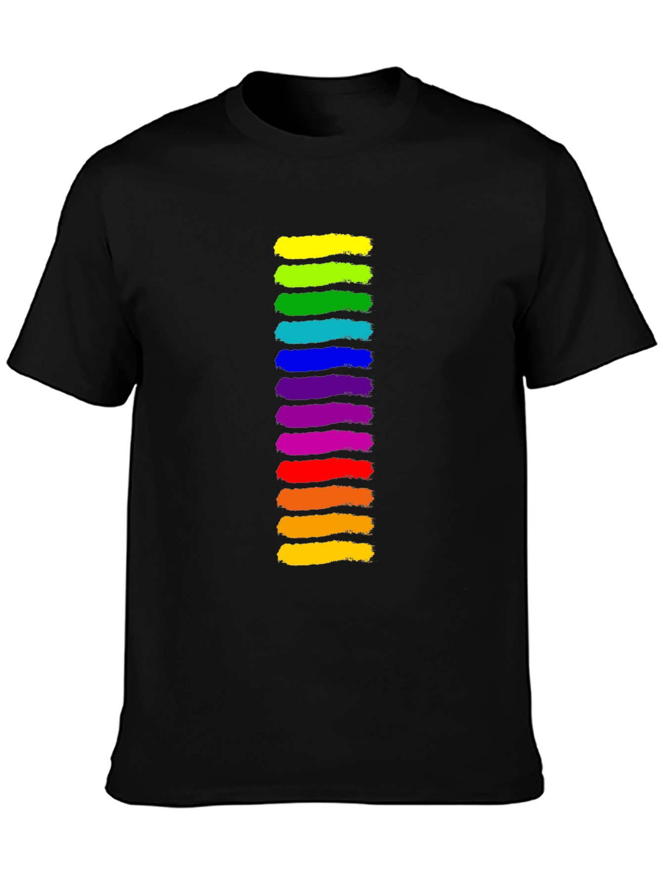 Rainbow Stripe Graphic Black T-Shirt
