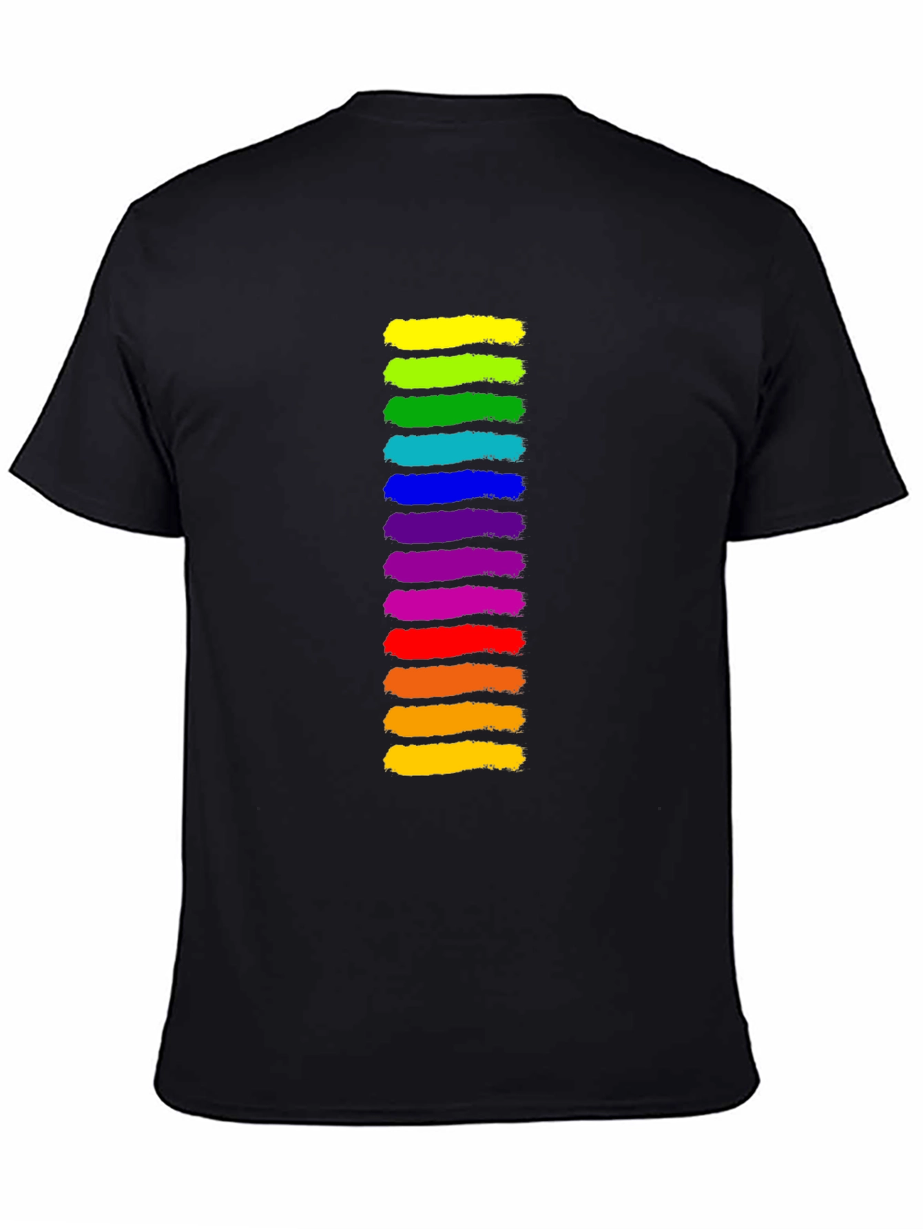 Rainbow Stripe Graphic Black T-Shirt