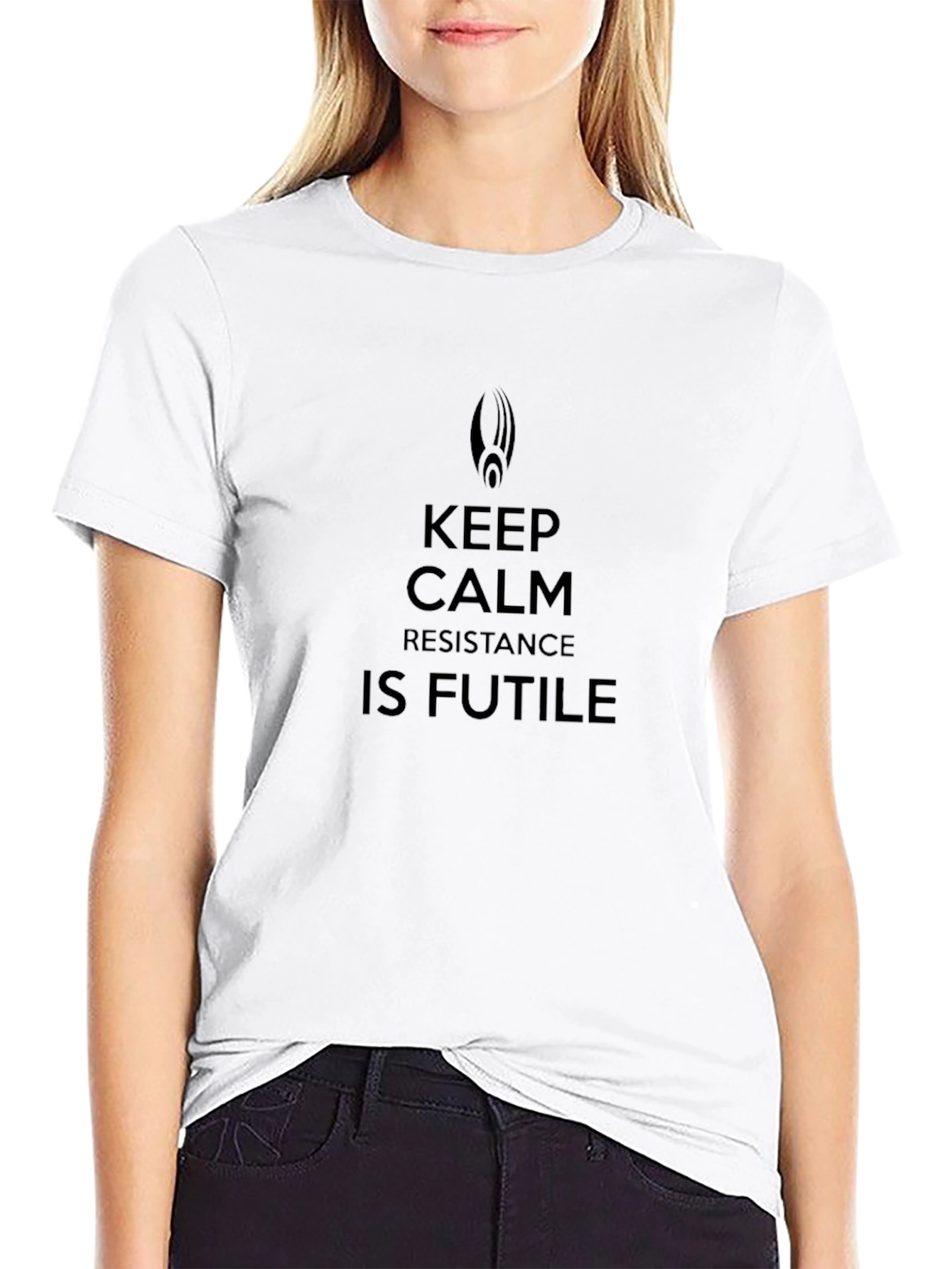 Keep Calm Resistance Is Futile Black T-Shirt