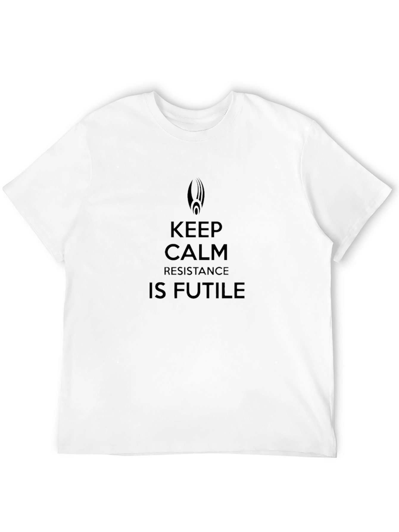 Keep Calm Resistance Is Futile Black T-Shirt