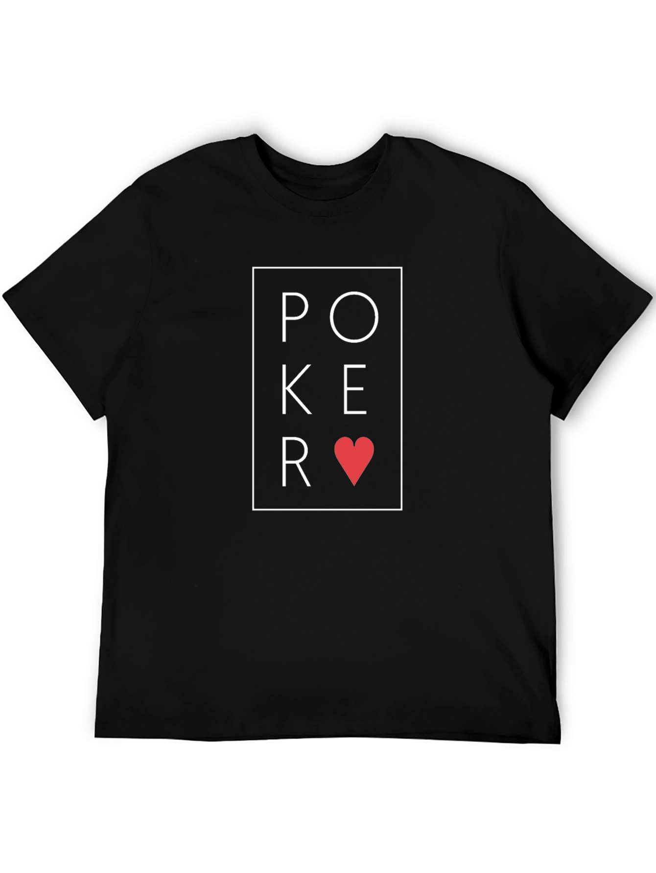 Poker Heart Graphic Tee - Stylish Black T-Shirt