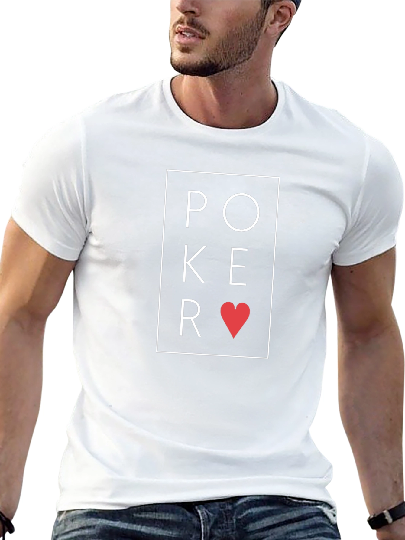 Poker Heart Graphic Tee - Stylish Black T-Shirt