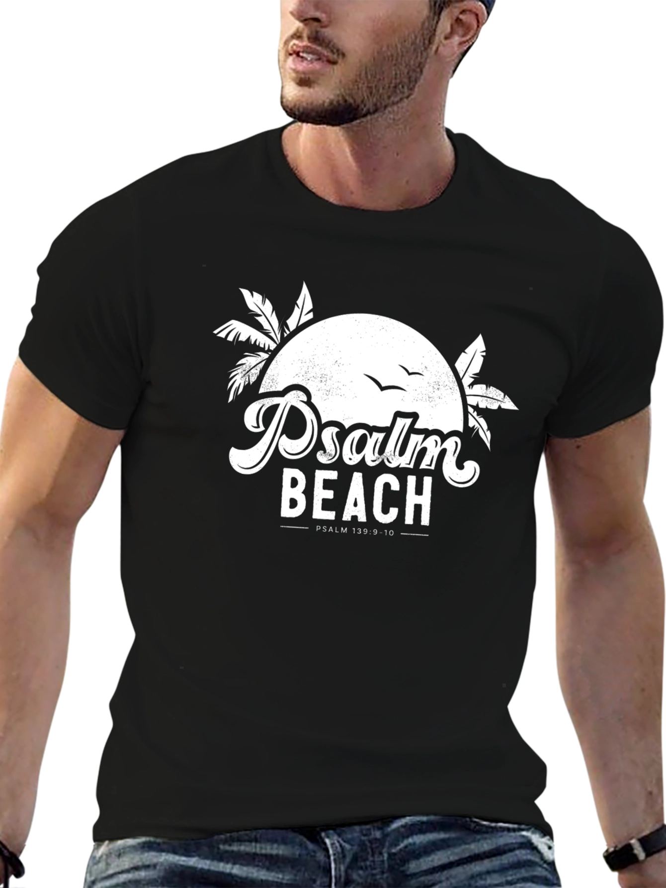Psalm Beach Black T-Shirt - Christian Inspired Design
