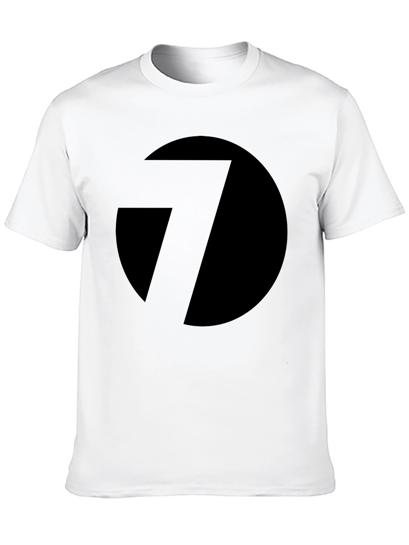 Black T-Shirt with Abstract Circle and Line Design