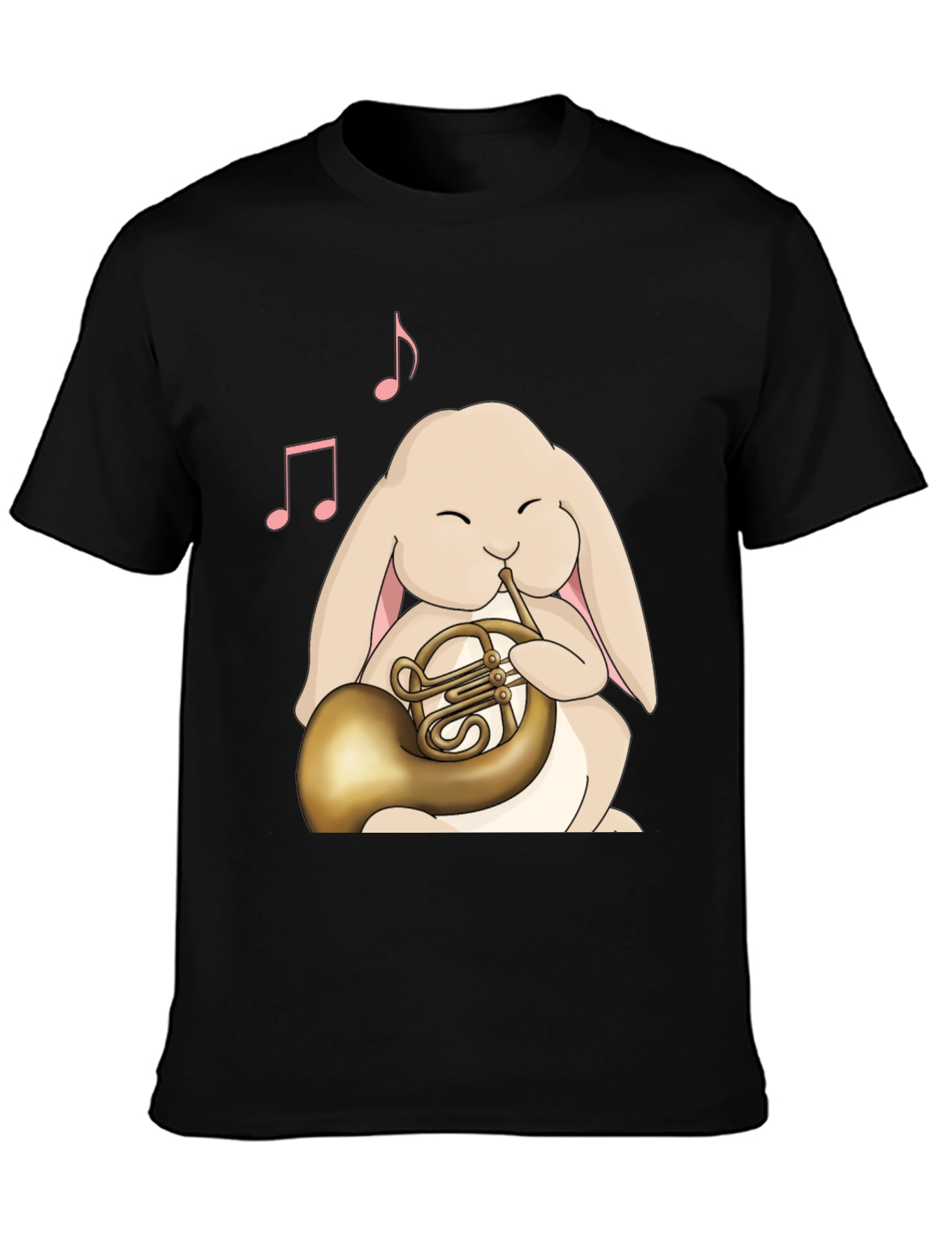 Bunny French Horn T-Shirt - Musical Rabbit Tee