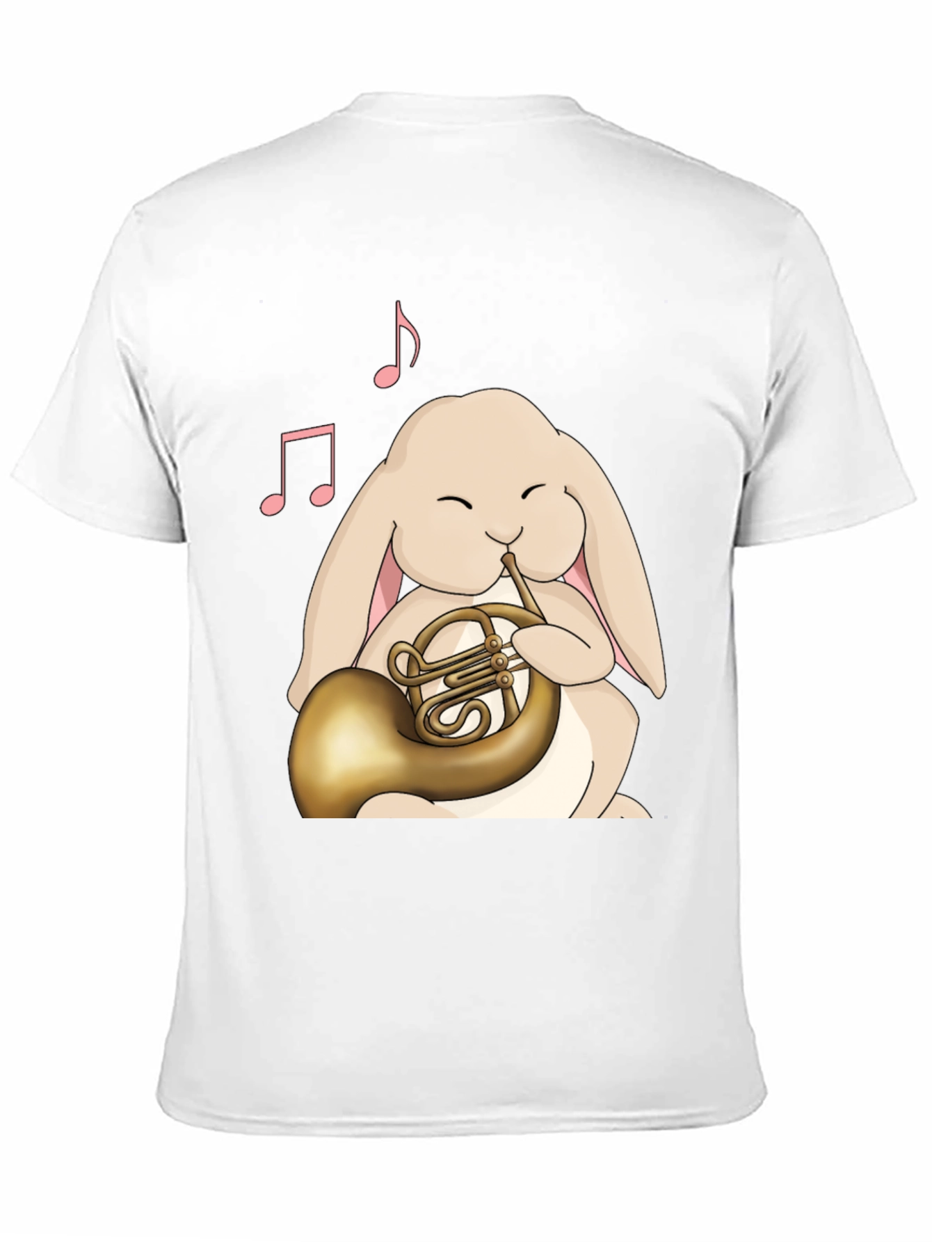Bunny French Horn T-Shirt - Musical Rabbit Tee