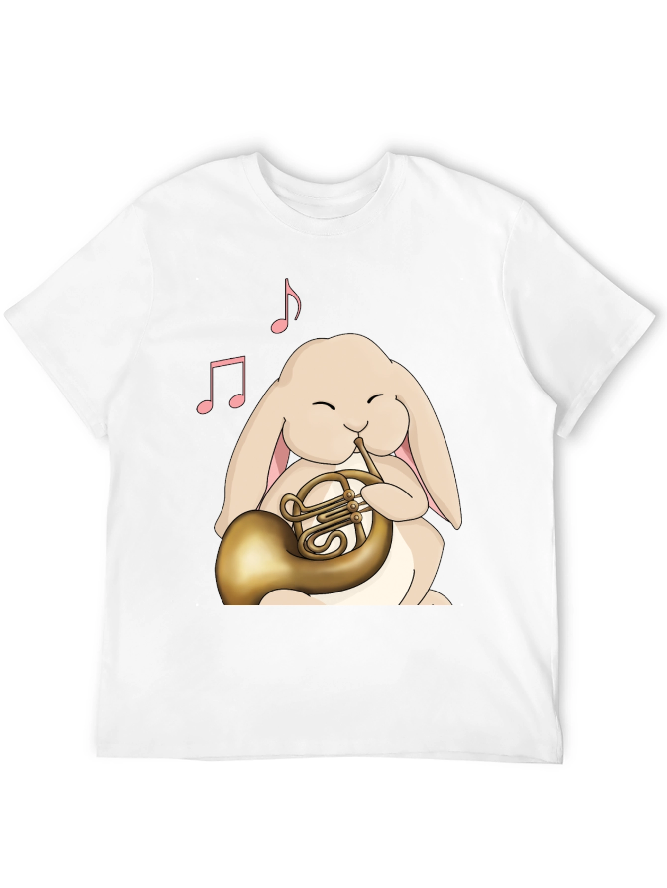 Bunny French Horn T-Shirt - Musical Rabbit Tee