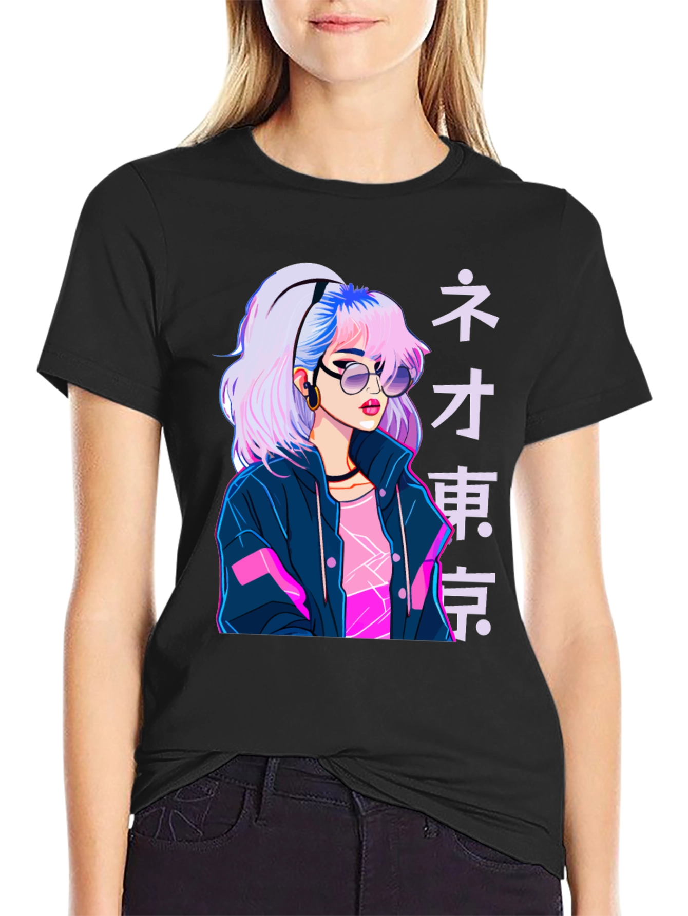 Neo Tokyo Girl Graphic Tee - Anime Style