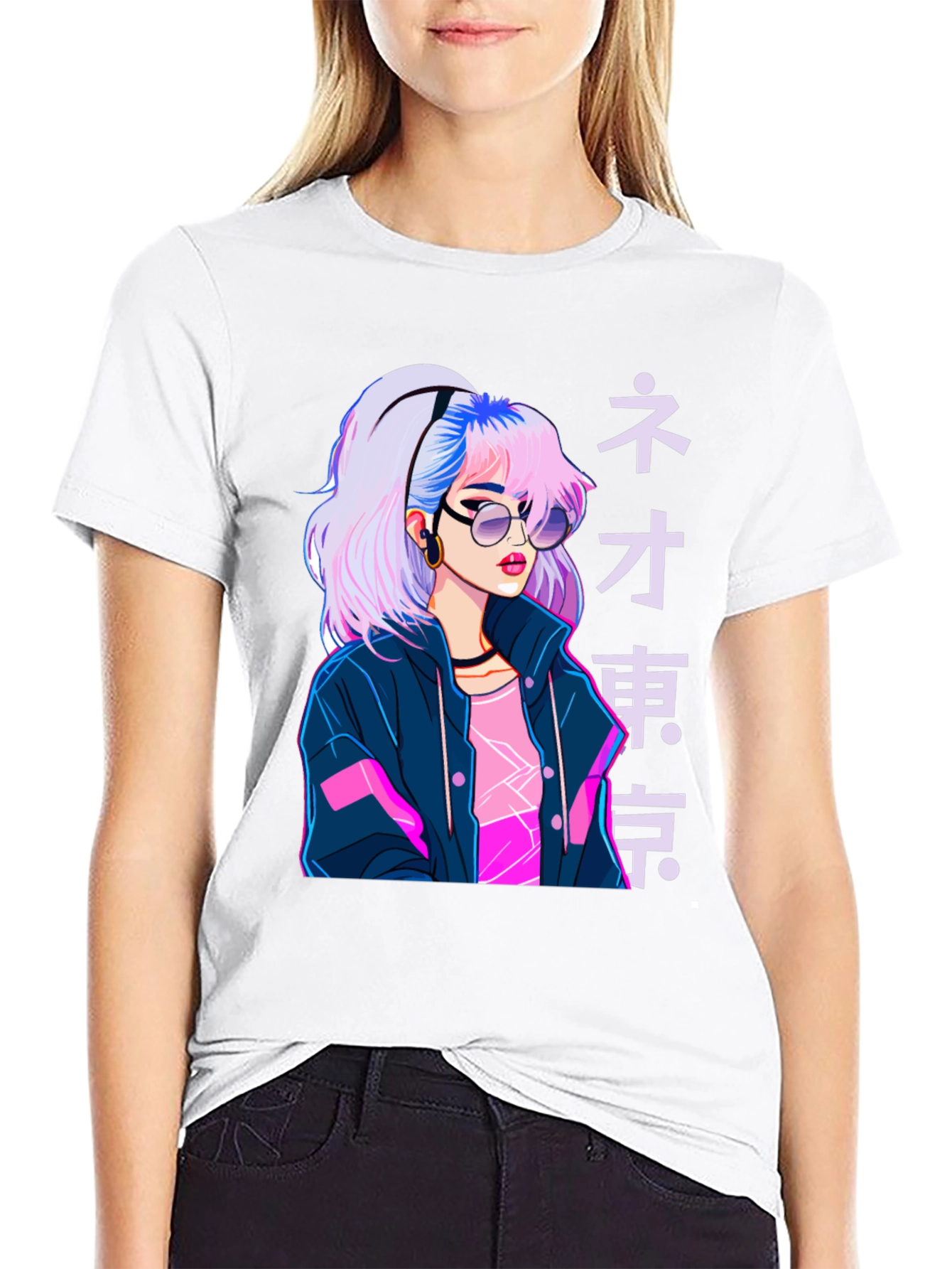 Neo Tokyo Girl Graphic Tee - Anime Style