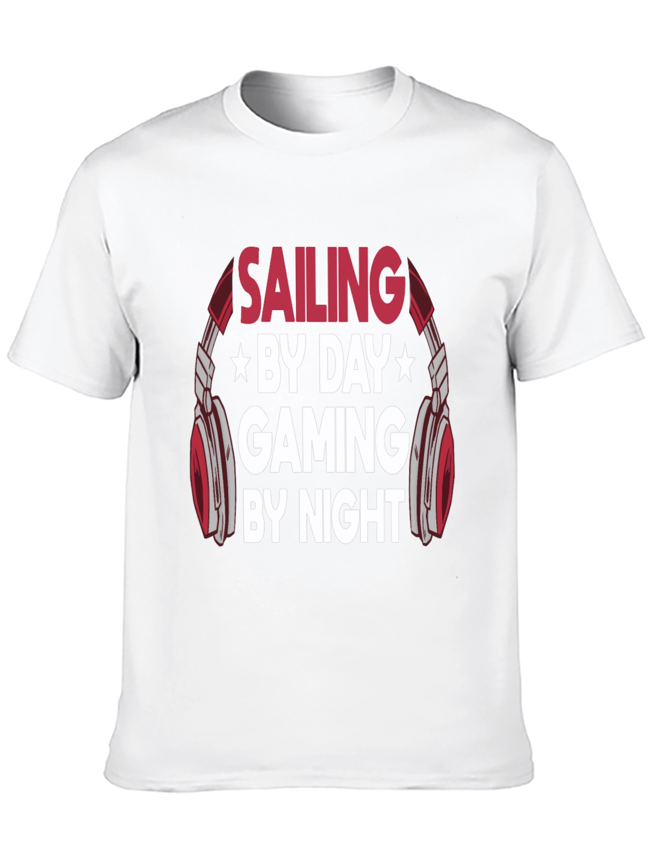 Sailing Gaming by Day Night Mens Black T-Shirt