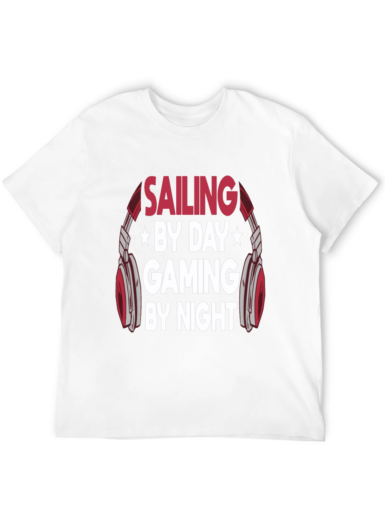 Sailing Gaming by Day Night Mens Black T-Shirt