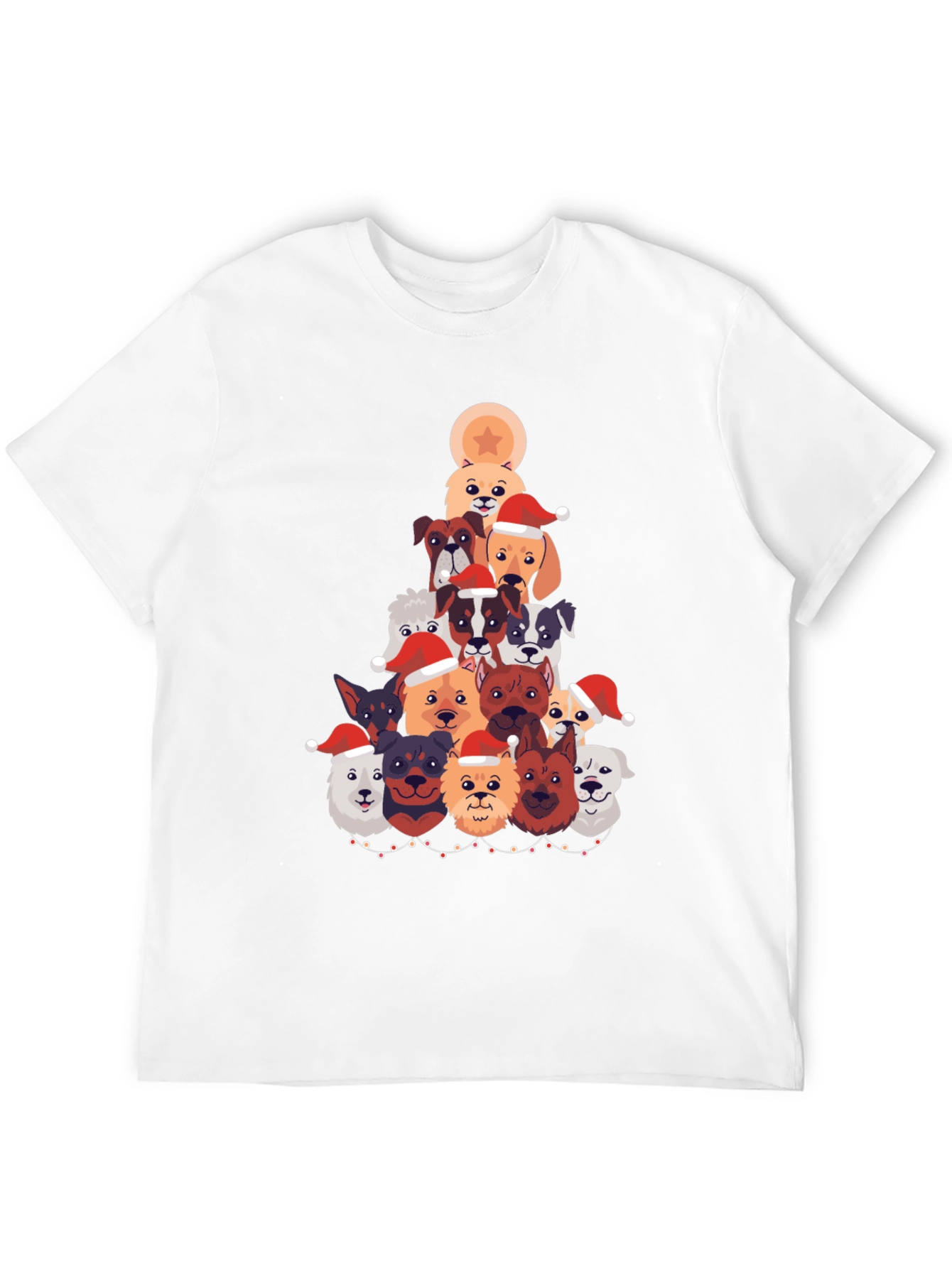 Festive Dog Christmas Tree Graphic Tee
