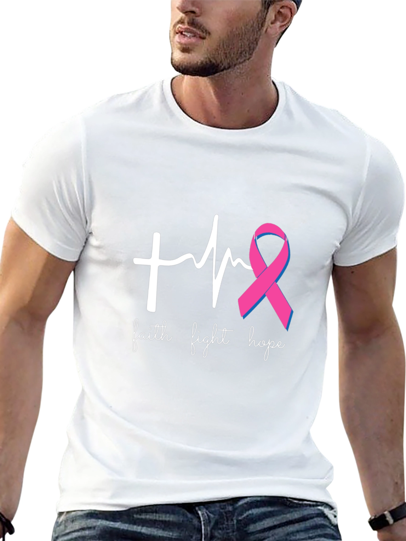 Faith Fight Hope T-Shirt - Breast Cancer Awareness Tee