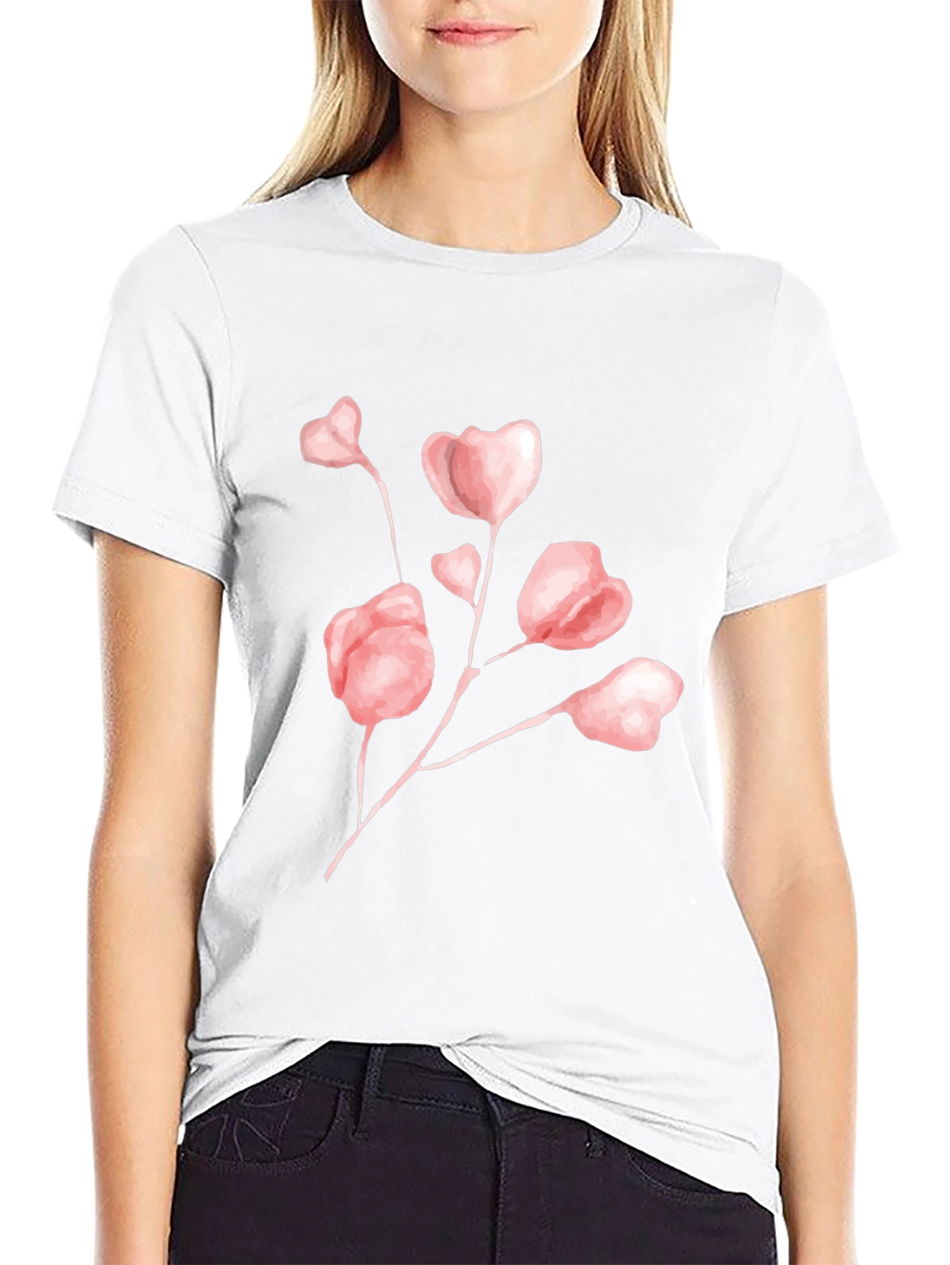 Floral Graphic Print Crew Neck T-Shirt