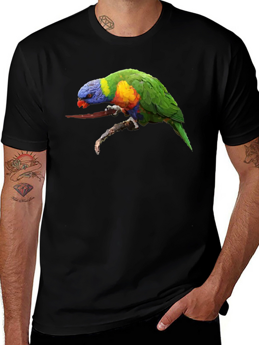 Lorikeet Parrot Graphic Black T-Shirt