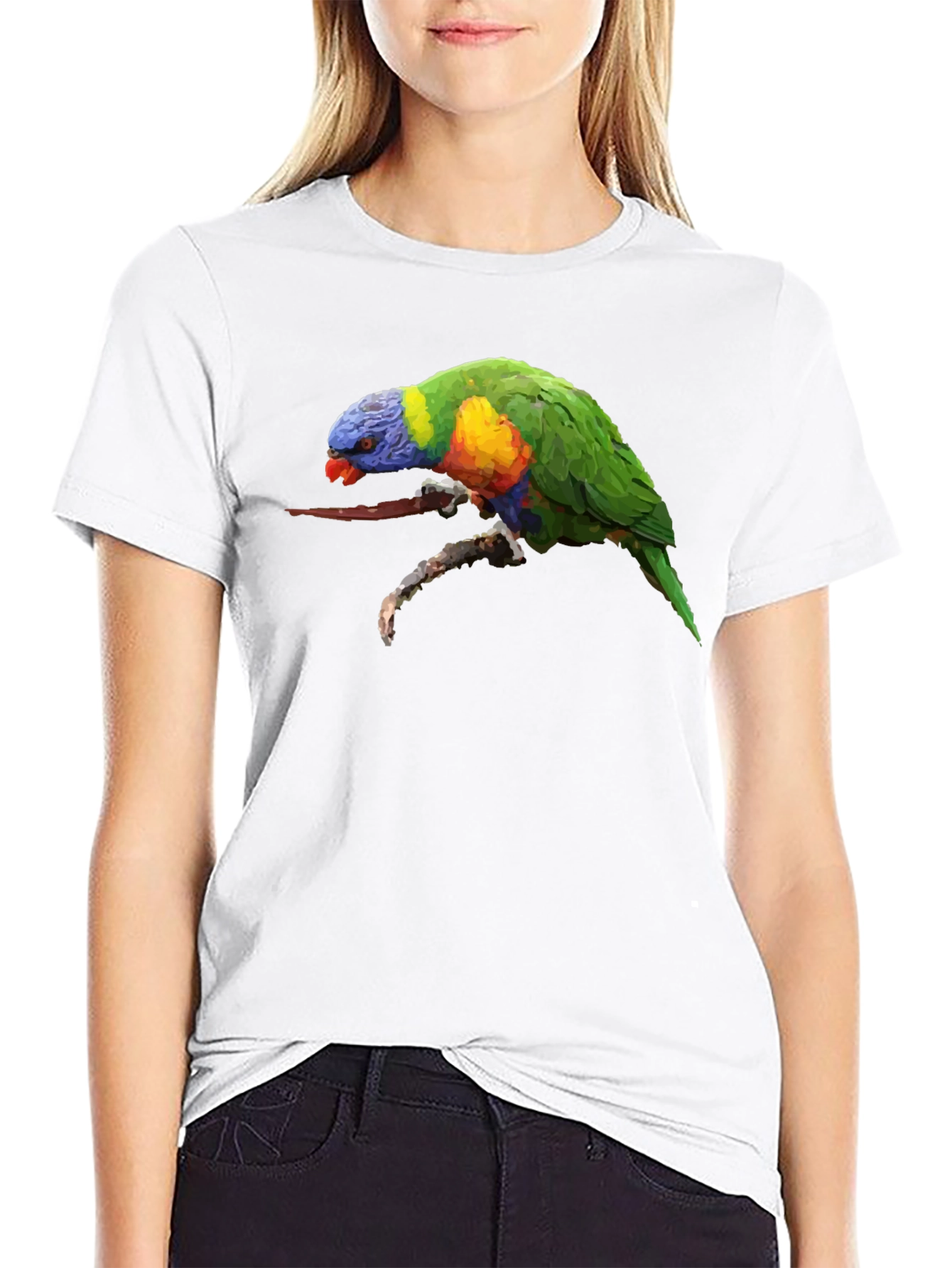 Lorikeet Parrot Graphic Black T-Shirt