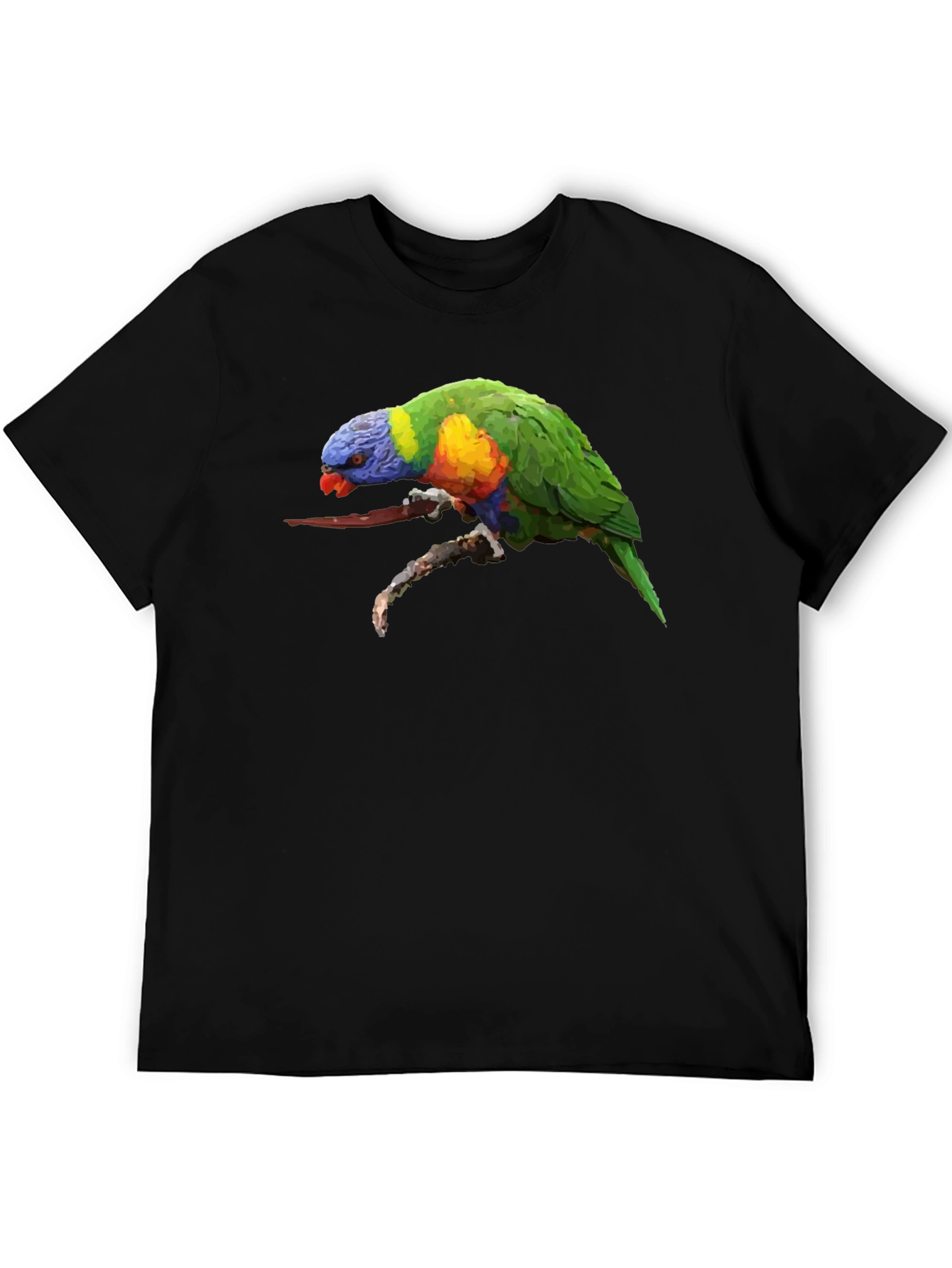 Lorikeet Parrot Graphic Black T-Shirt