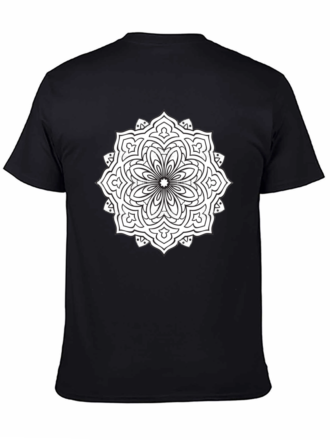 Mandala Graphic Tee - Black Cotton T-Shirt