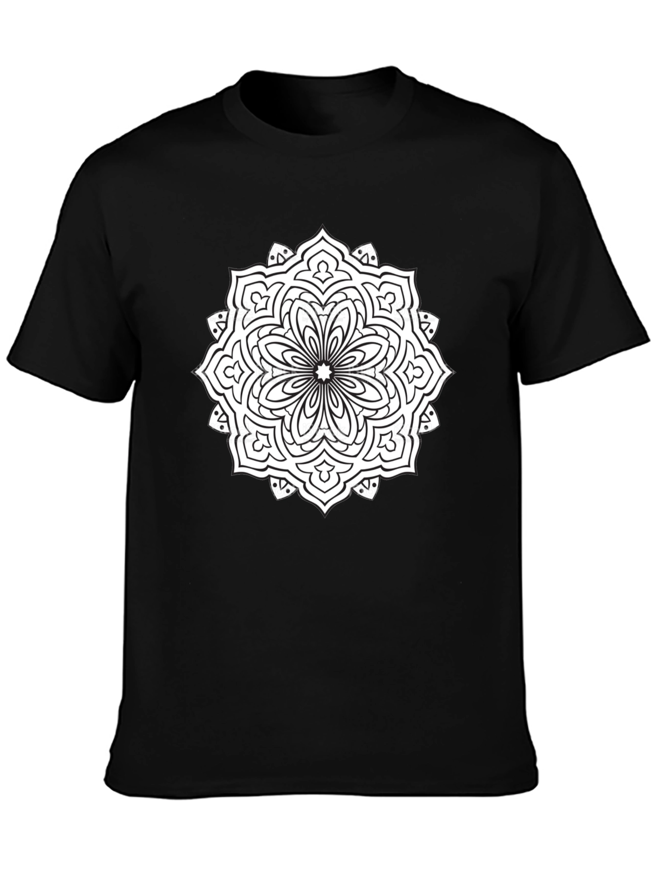 Mandala Graphic Tee - Black Cotton T-Shirt