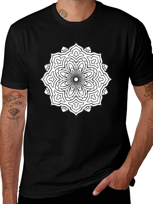 Mandala Graphic Tee - Black Cotton T-Shirt