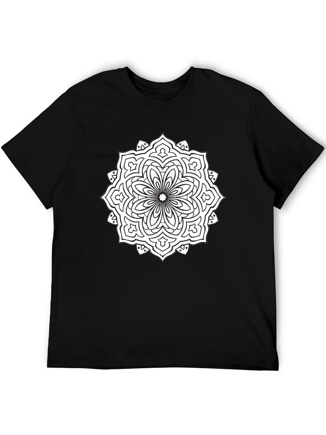 Mandala Graphic Tee - Black Cotton T-Shirt