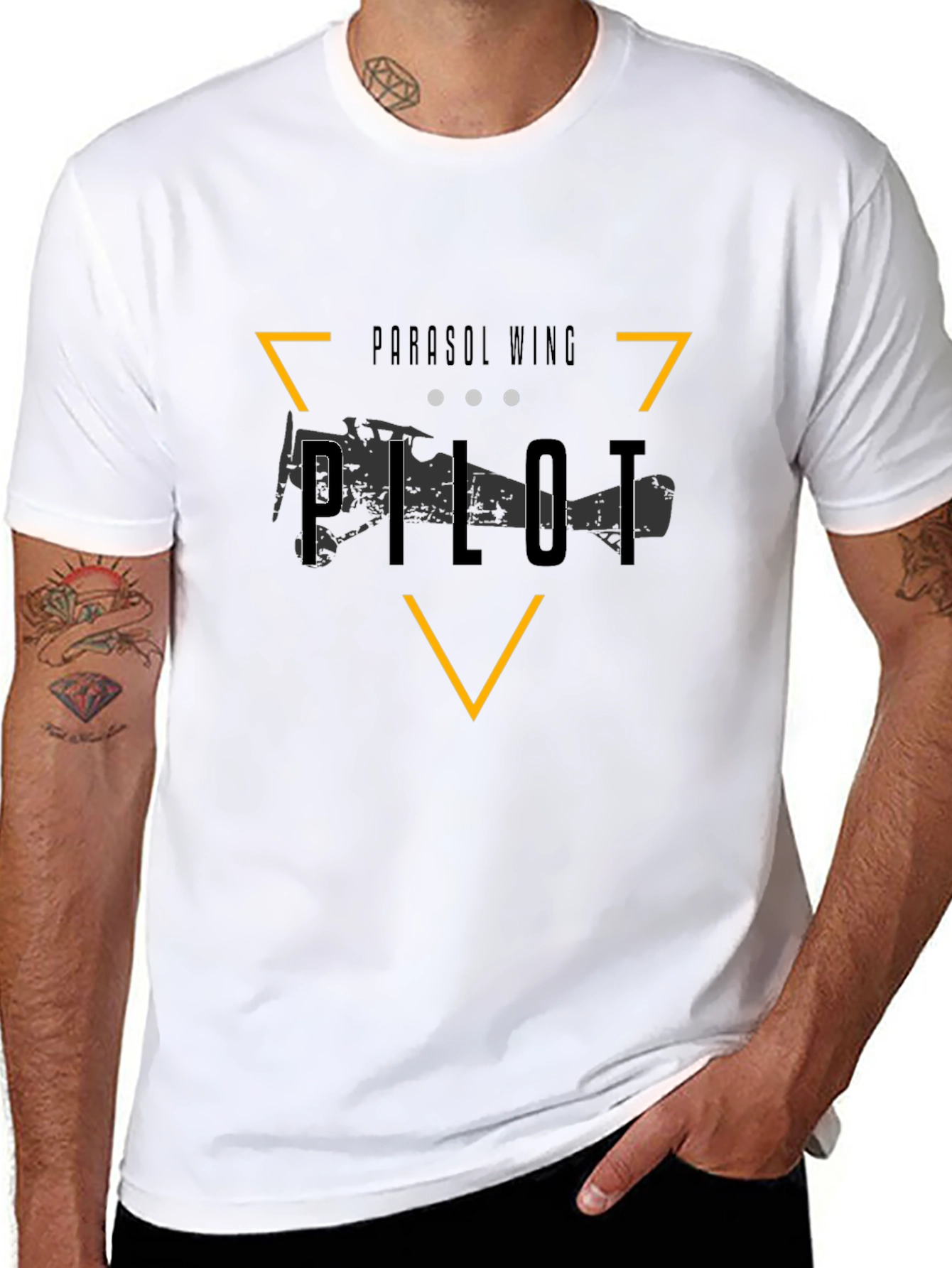 Parasol Wing Pilot T-Shirt - Aviation Inspired Design