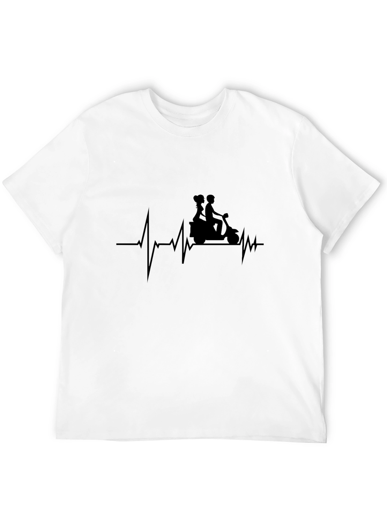 Heartbeat Motorcycle Ride T-Shirt - Black