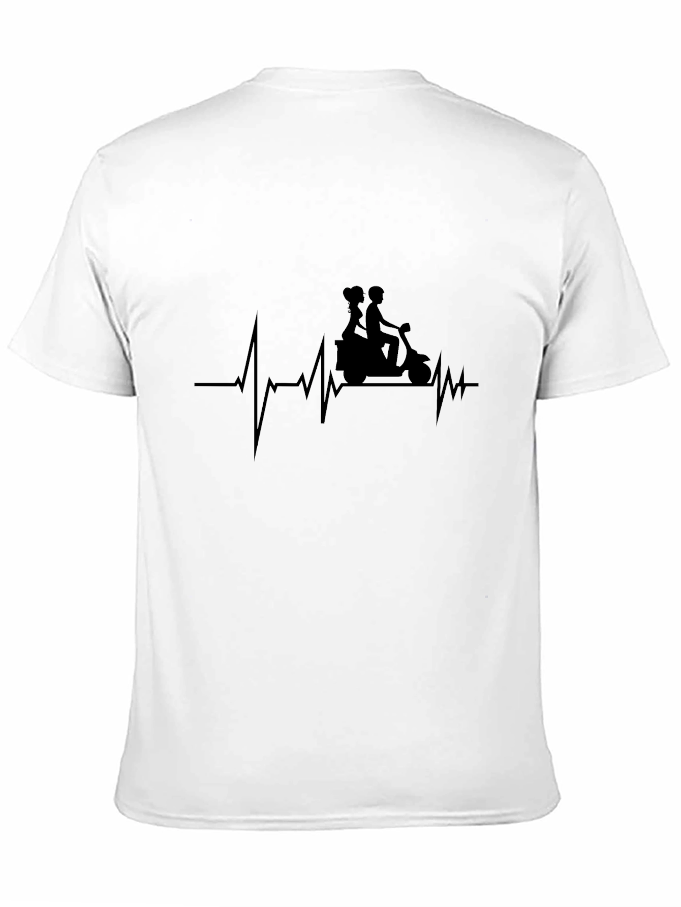 Heartbeat Motorcycle Ride T-Shirt - Black
