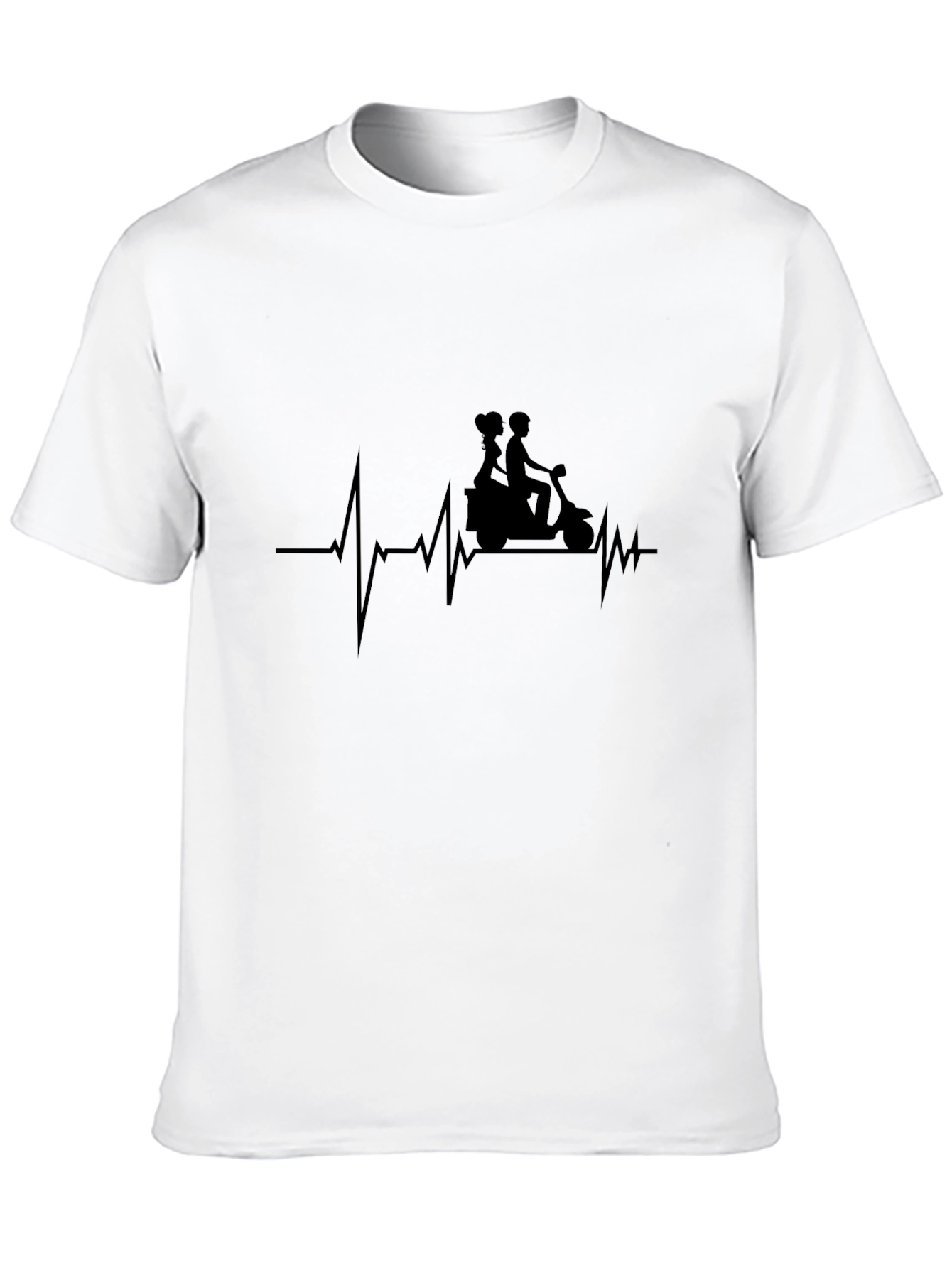 Heartbeat Motorcycle Ride T-Shirt - Black