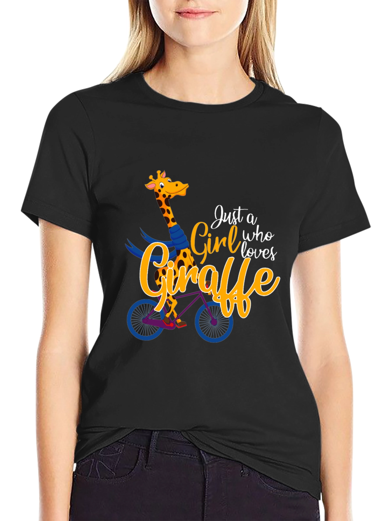 Giraffe Lover Graphic Tee - Black T-Shirt