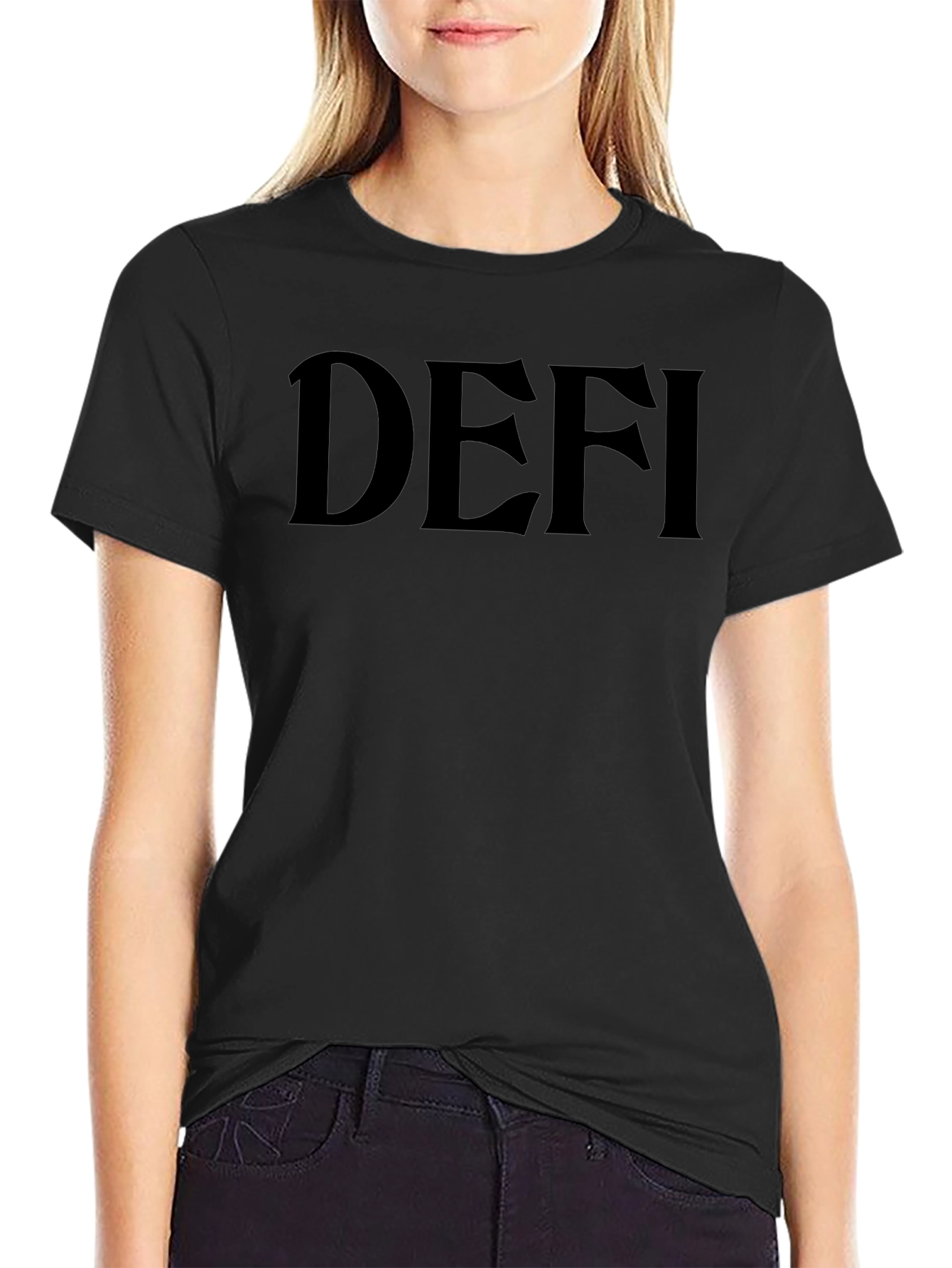 DEFI Graphic Tee - Black Casual T-Shirt
