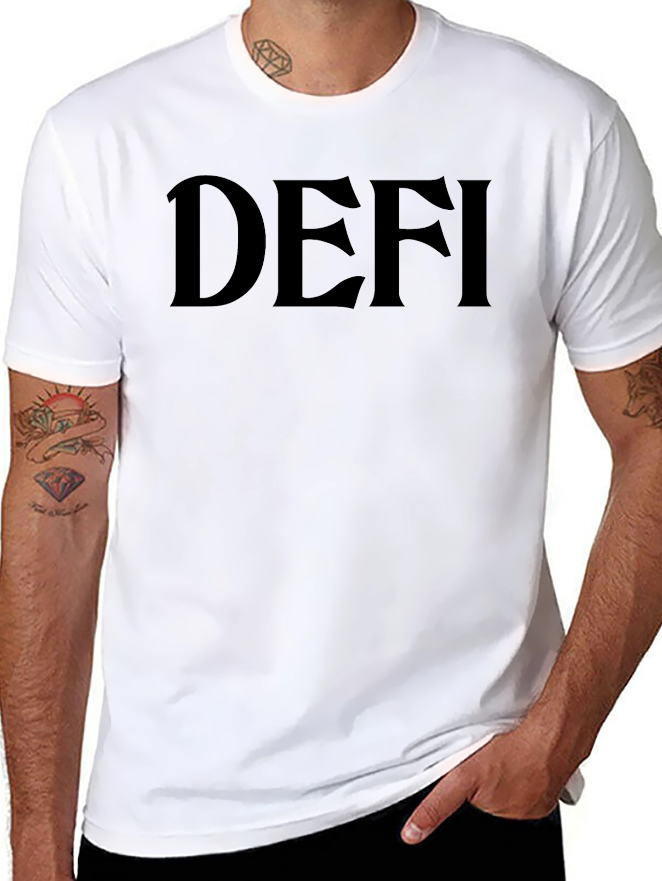 DEFI Graphic Tee - Black Casual T-Shirt