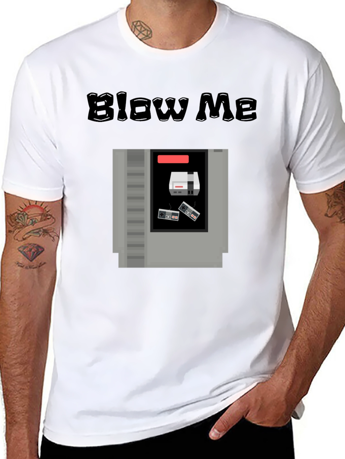 Retro Gaming T-Shirt - Blow Me NES Cartridge Tee