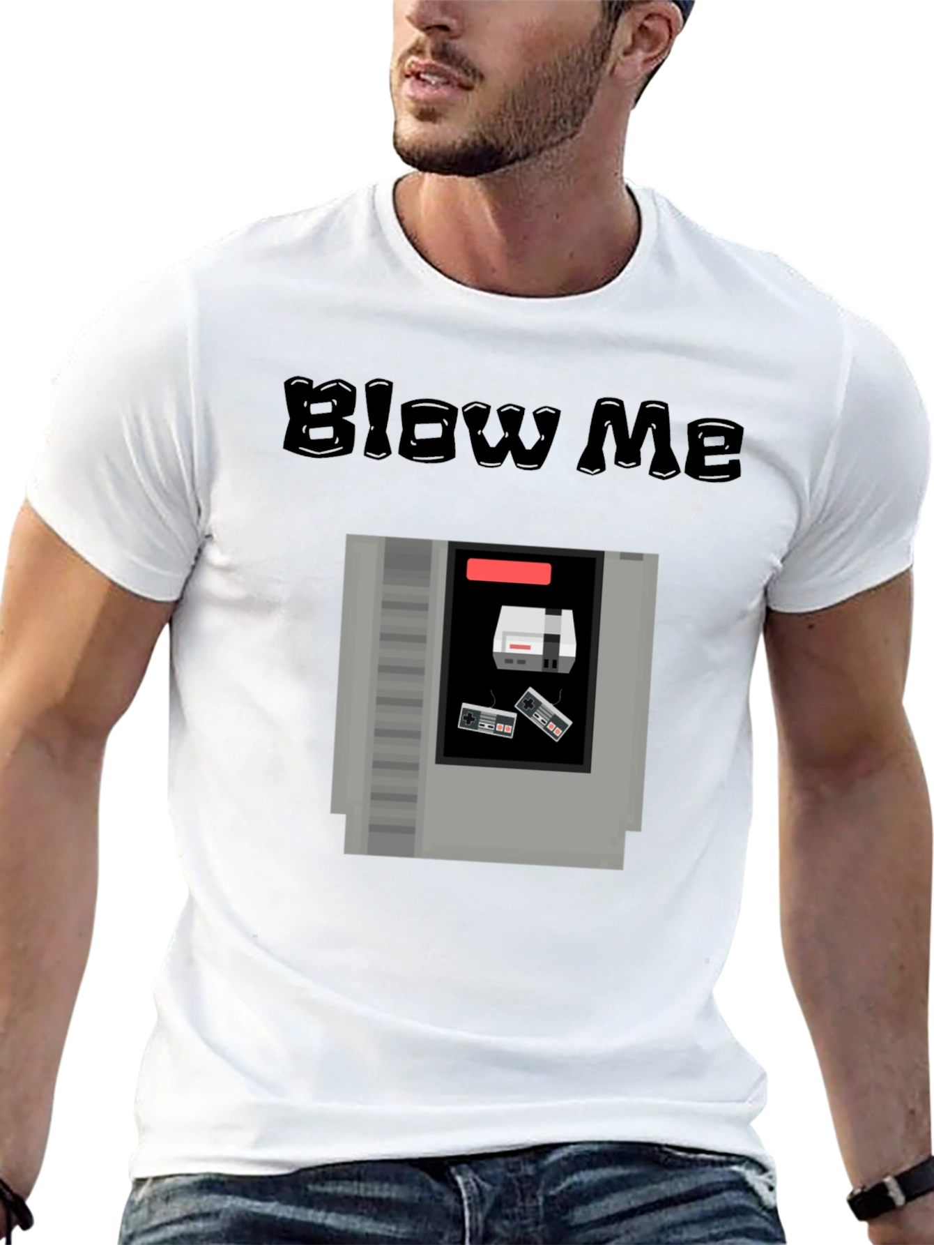 Retro Gaming T-Shirt - Blow Me NES Cartridge Tee