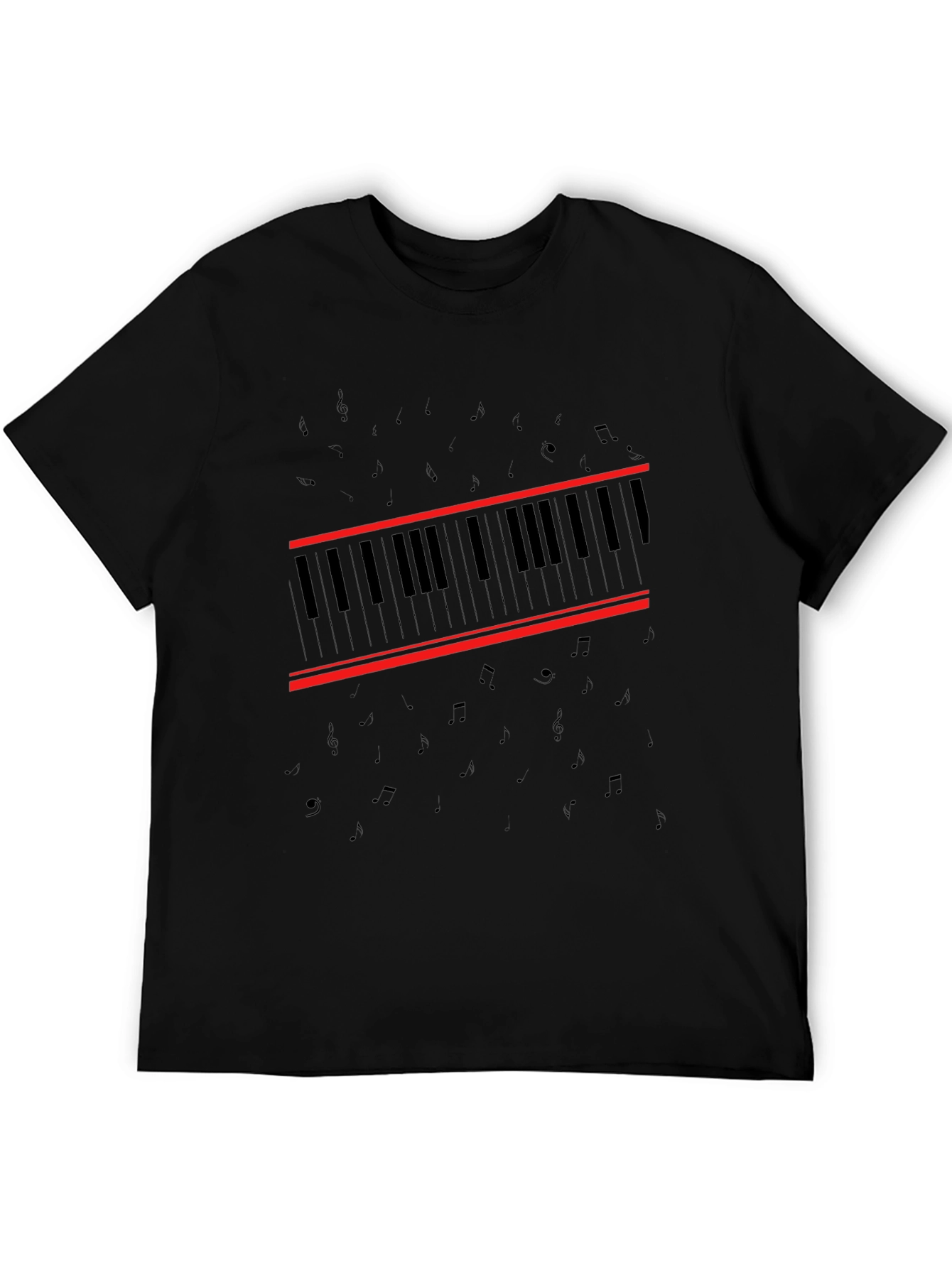 Piano Keys Graphic Black T-Shirt