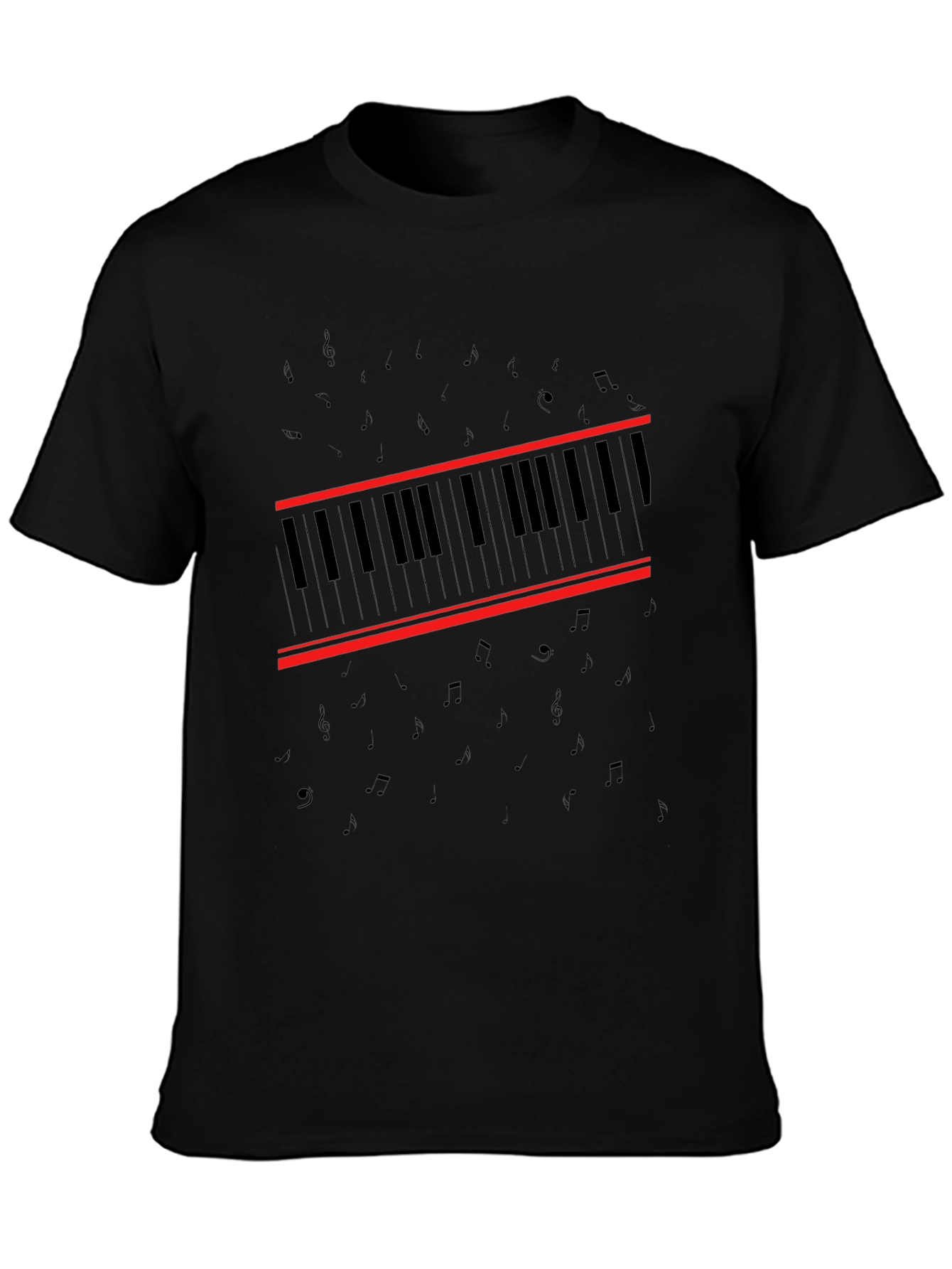 Piano Keys Graphic Black T-Shirt
