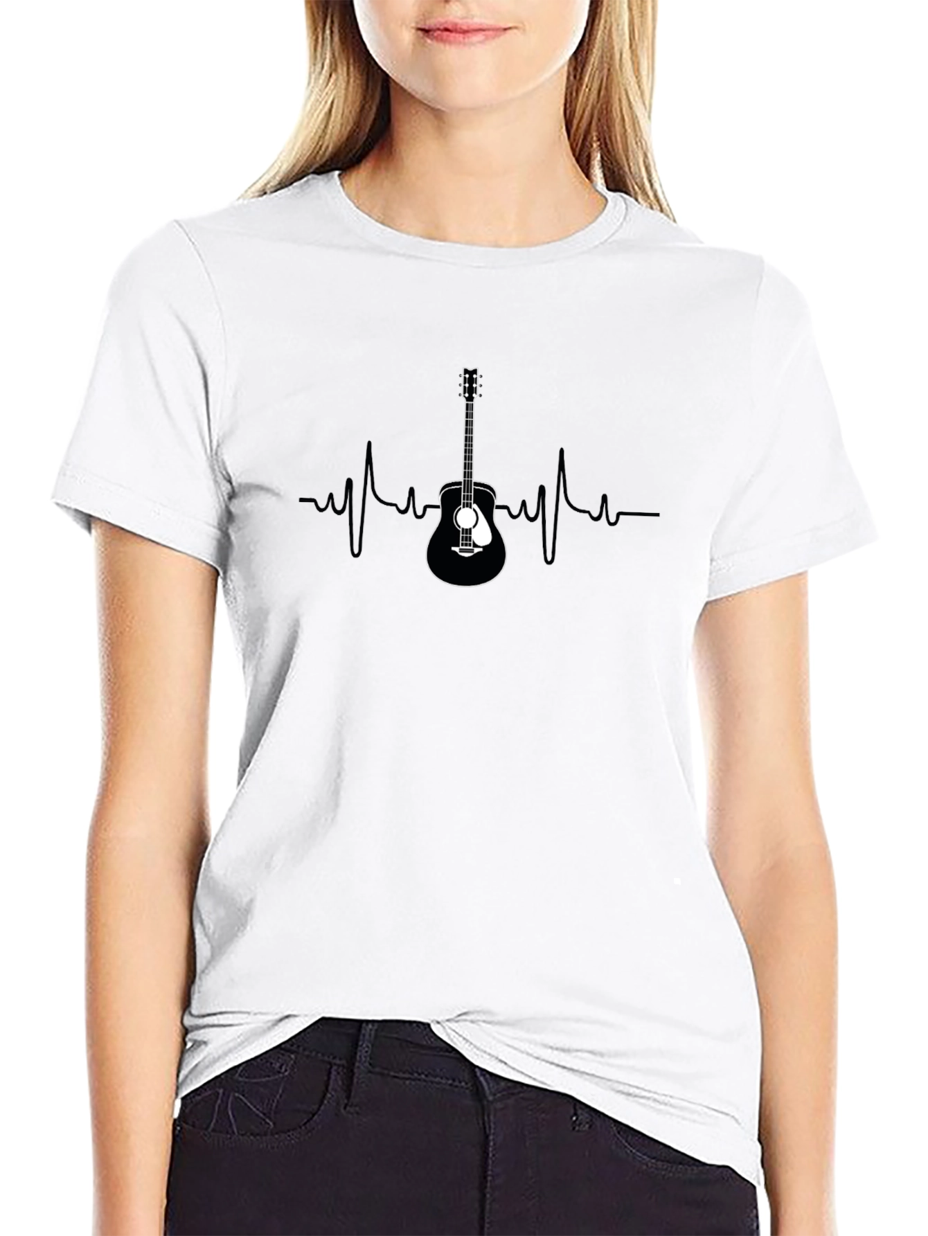 Guitar Heartbeat Graphic Tee - Music Lovers T-Shirt