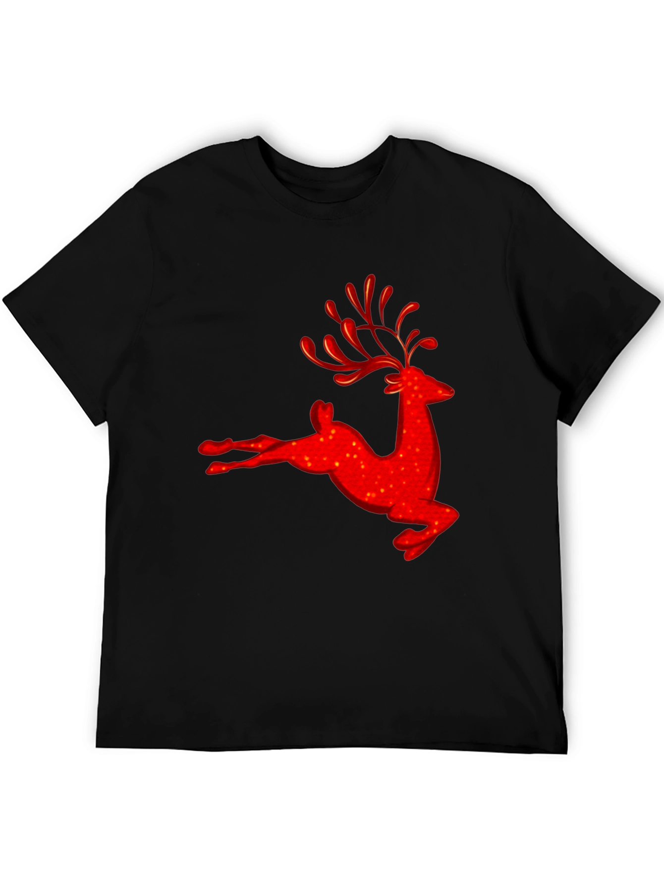 Red Reindeer Graphic Tee - Holiday Festive Shirt