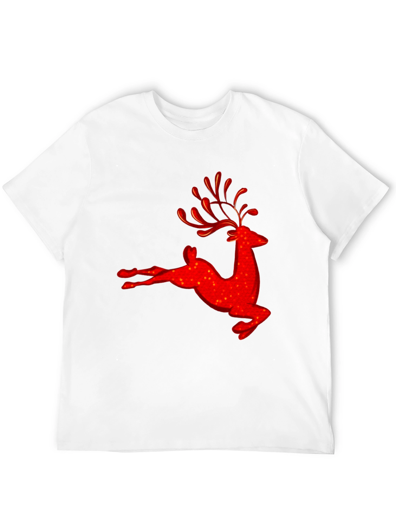 Red Reindeer Graphic Tee - Holiday Festive Shirt