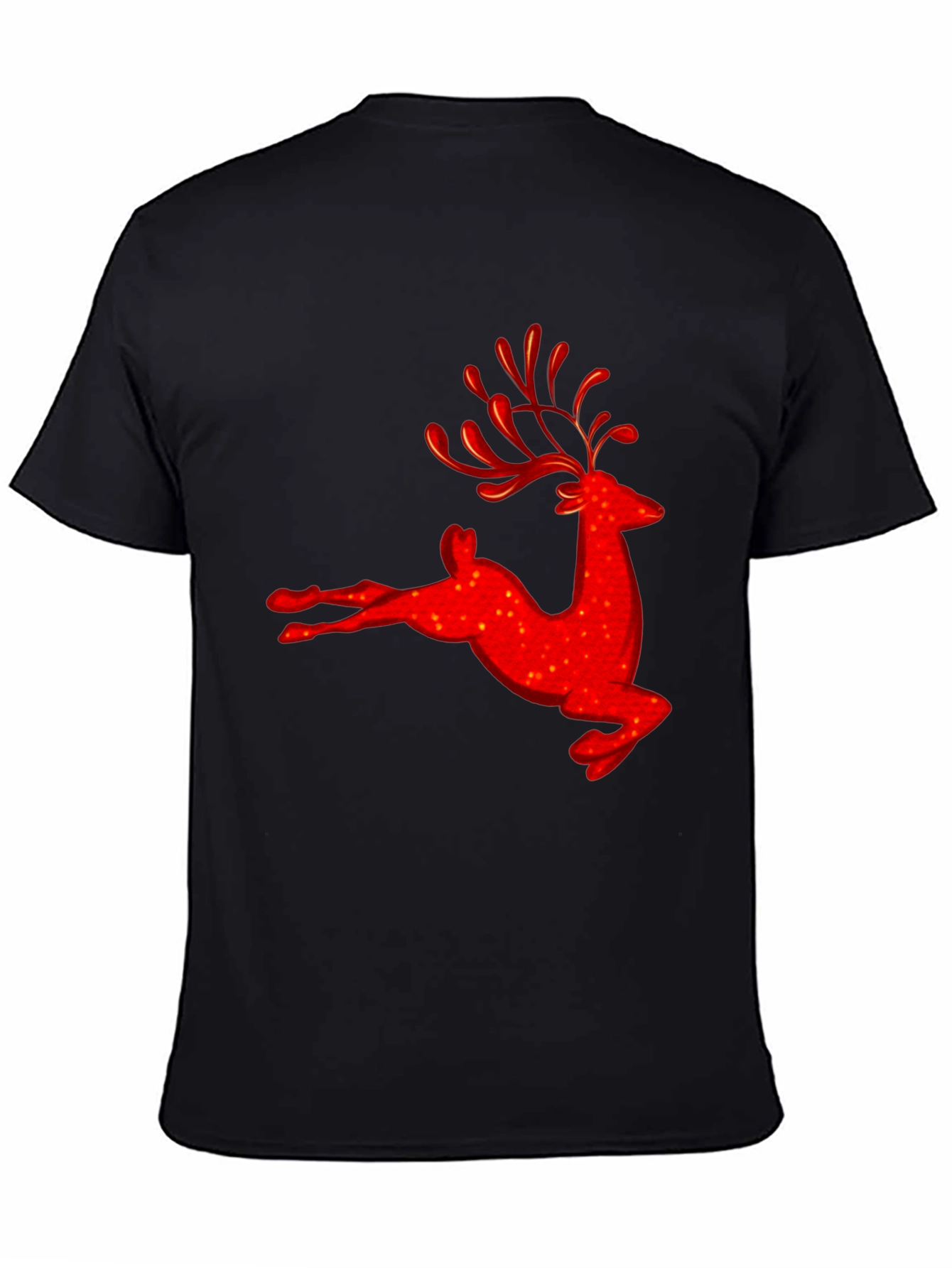 Red Reindeer Graphic Tee - Holiday Festive Shirt