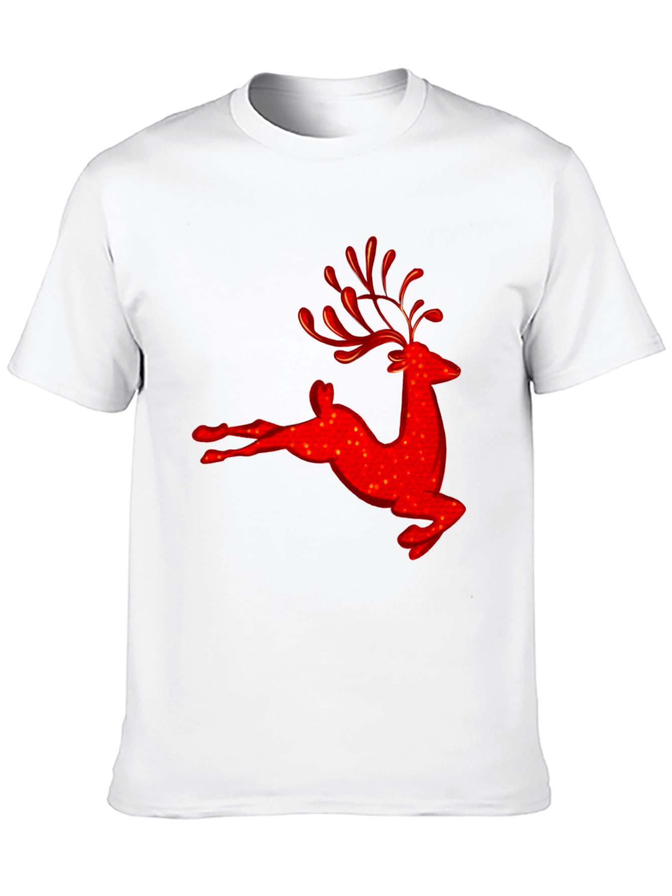 Red Reindeer Graphic Tee - Holiday Festive Shirt
