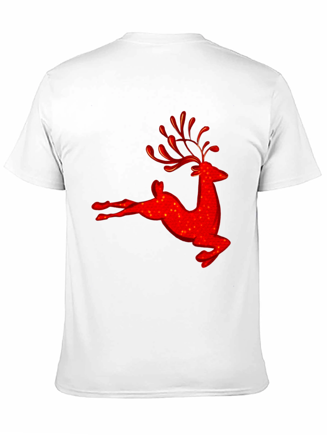 Red Reindeer Graphic Tee - Holiday Festive Shirt