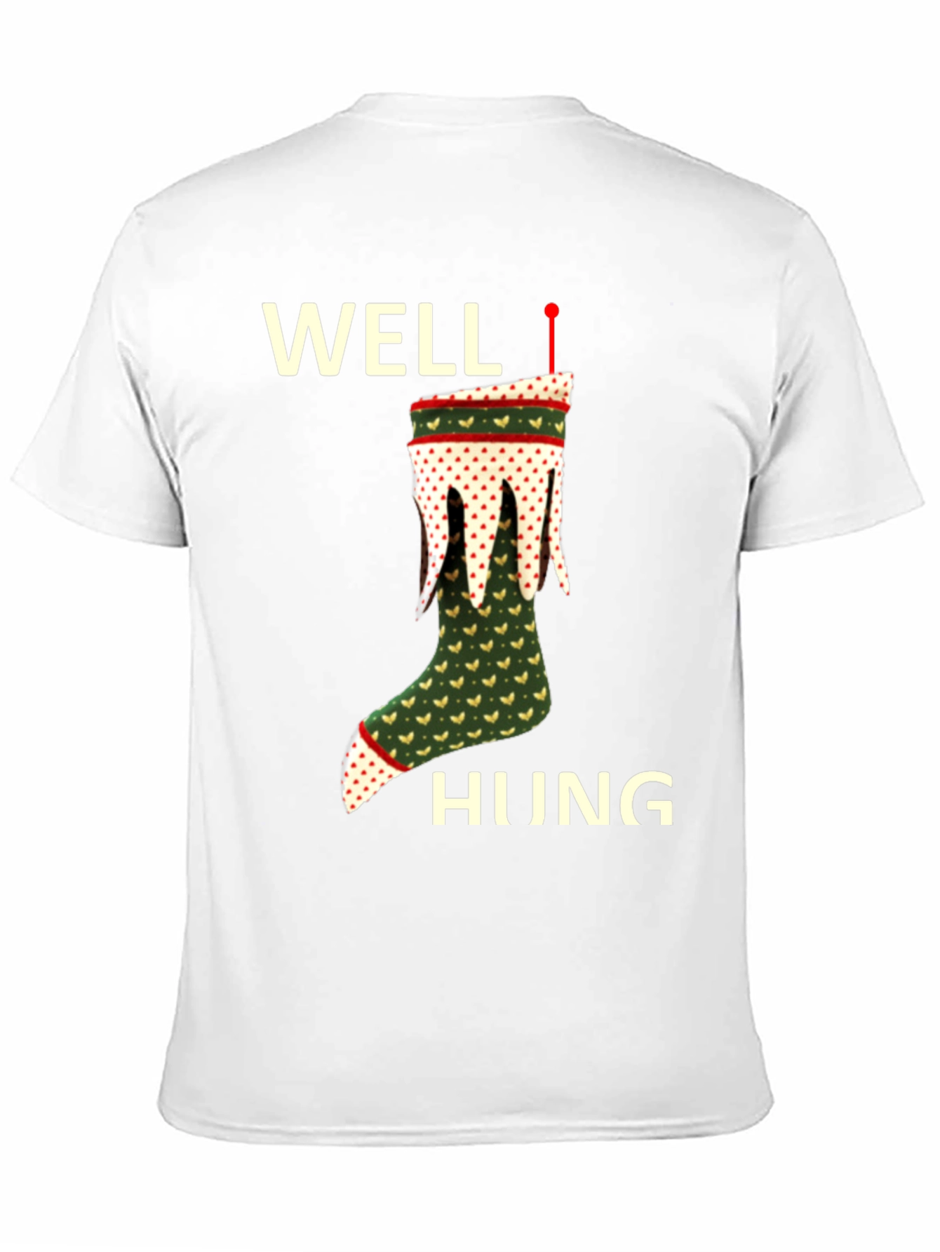 Well Hung Christmas Stocking T-Shirt Funny Holiday Tee