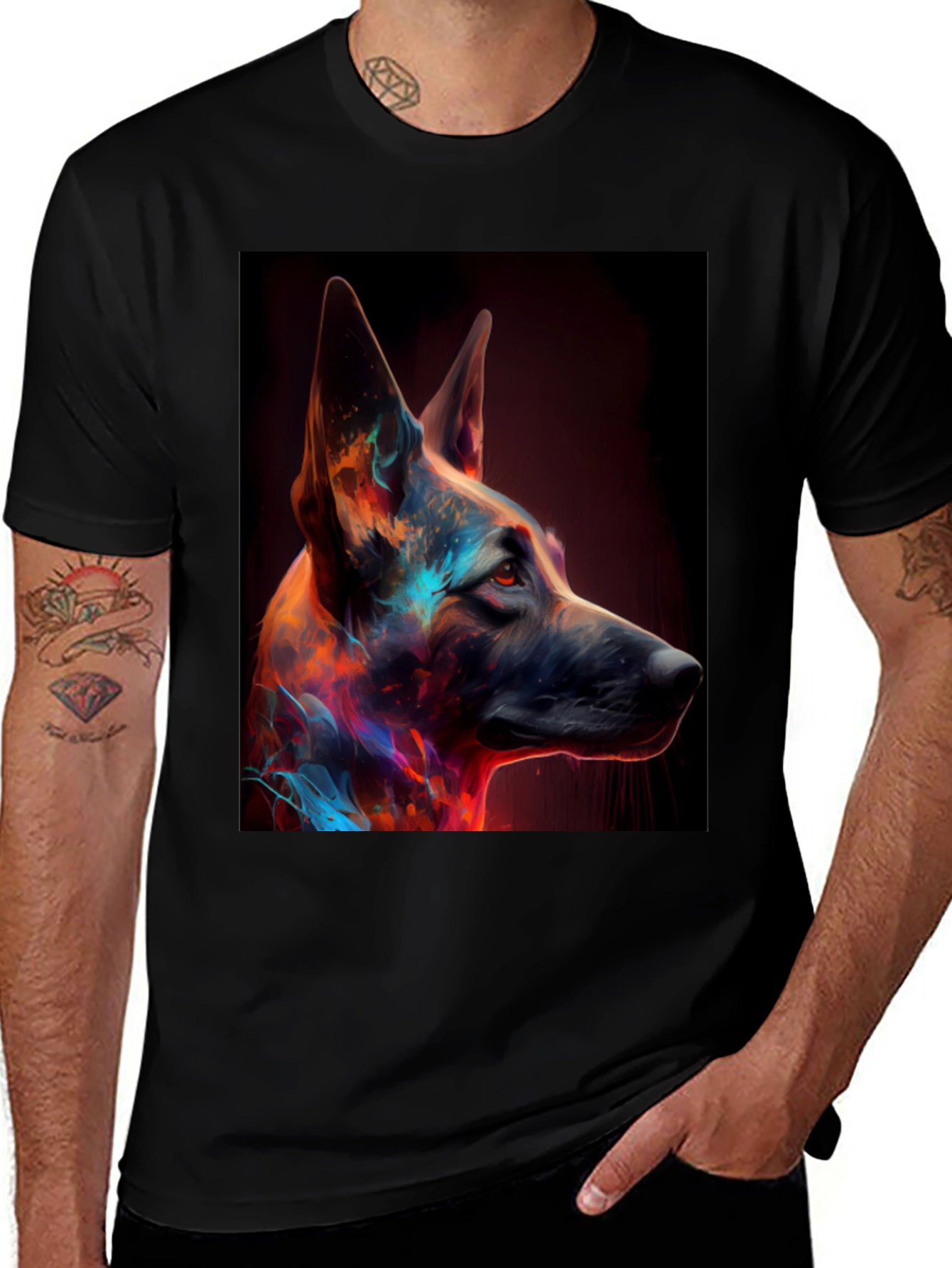 Abstract Dog Portrait Graphic Tee