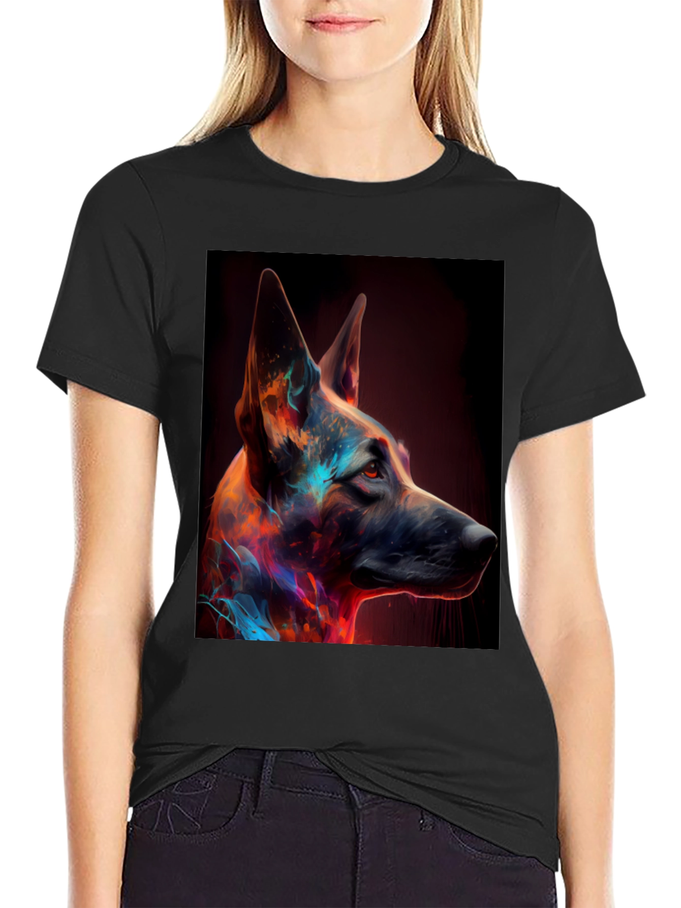 Abstract Dog Portrait Graphic Tee